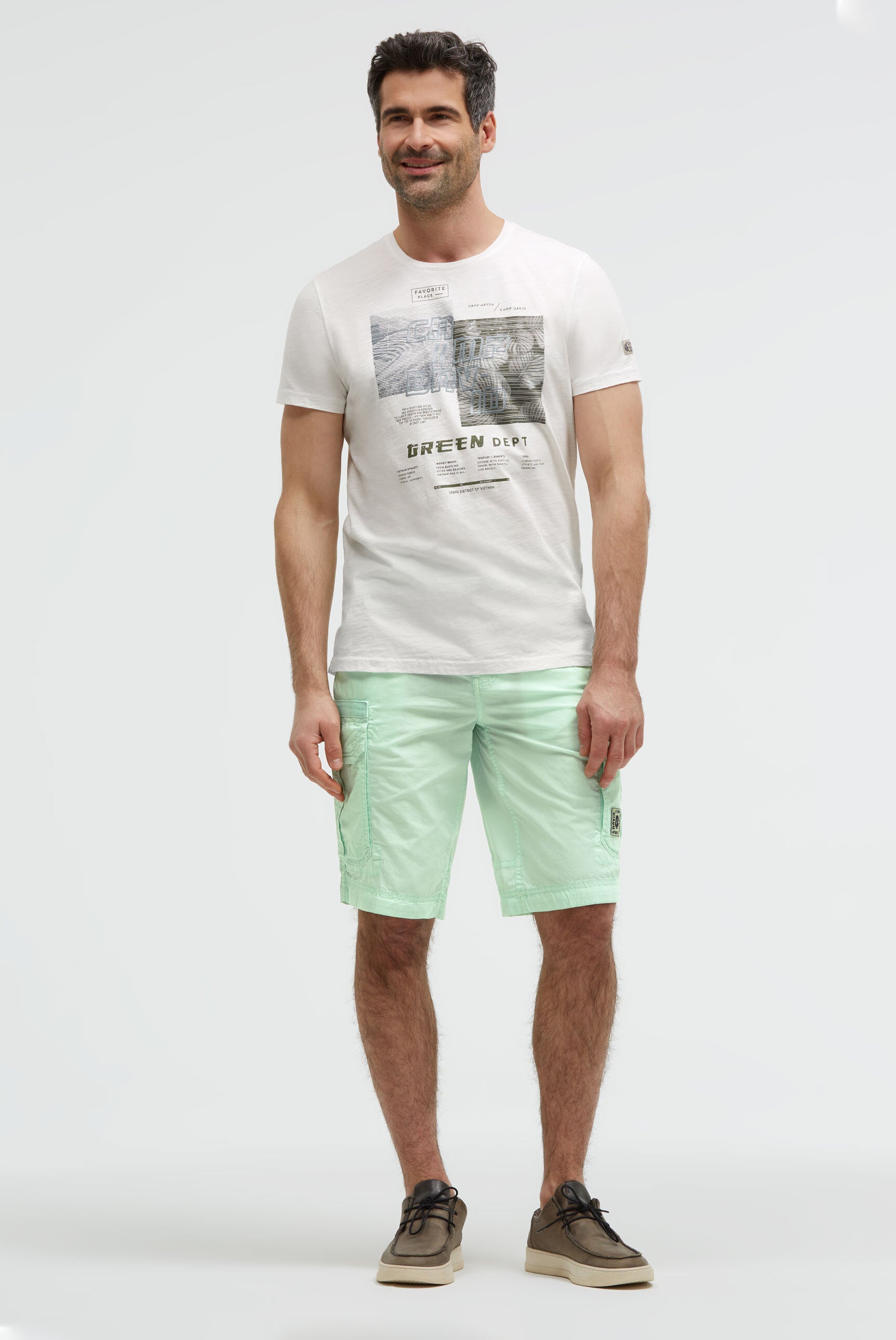 T-Shirt Rundhals mit Frontprint ivory