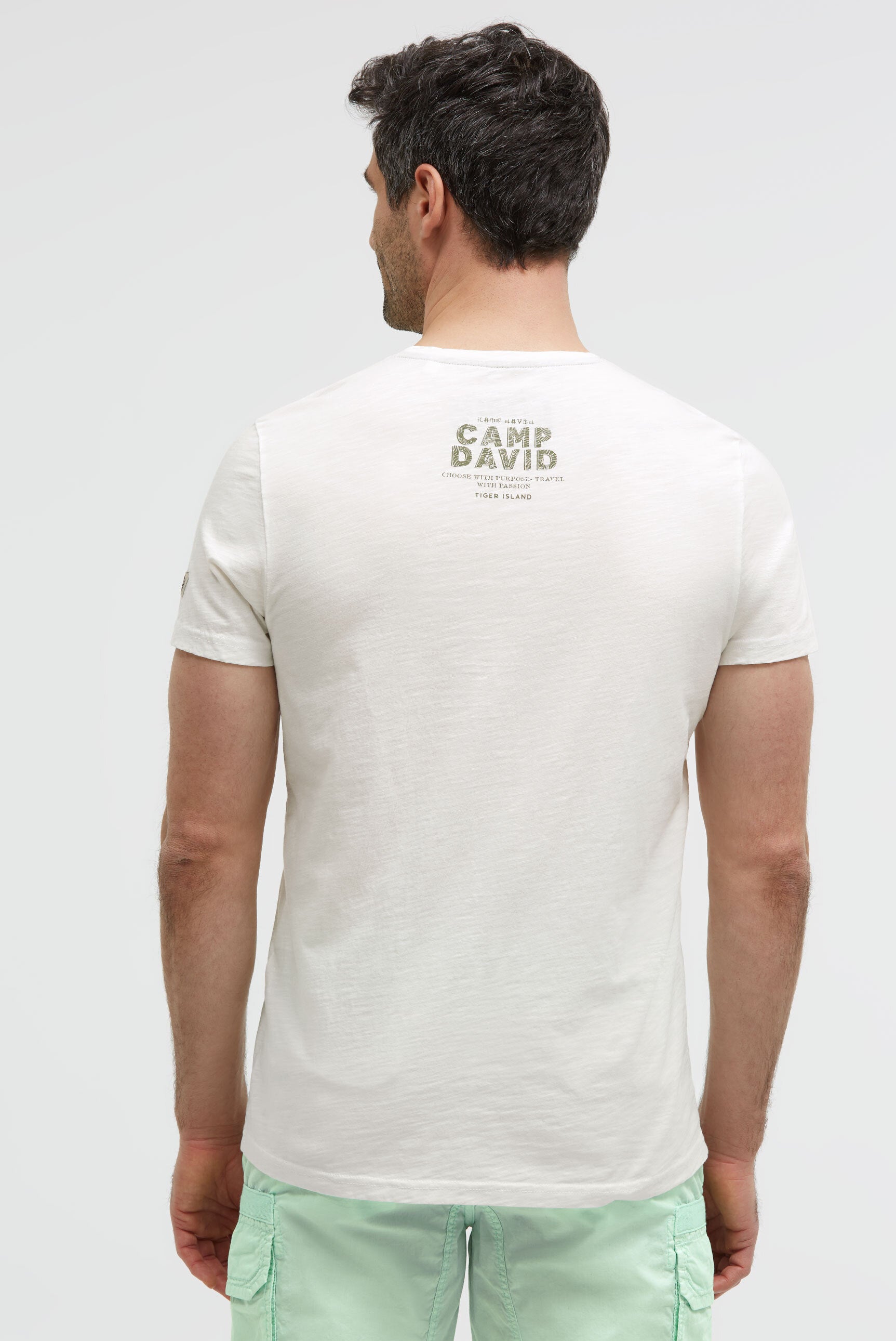 T-Shirt Rundhals mit Frontprint ivory - 5