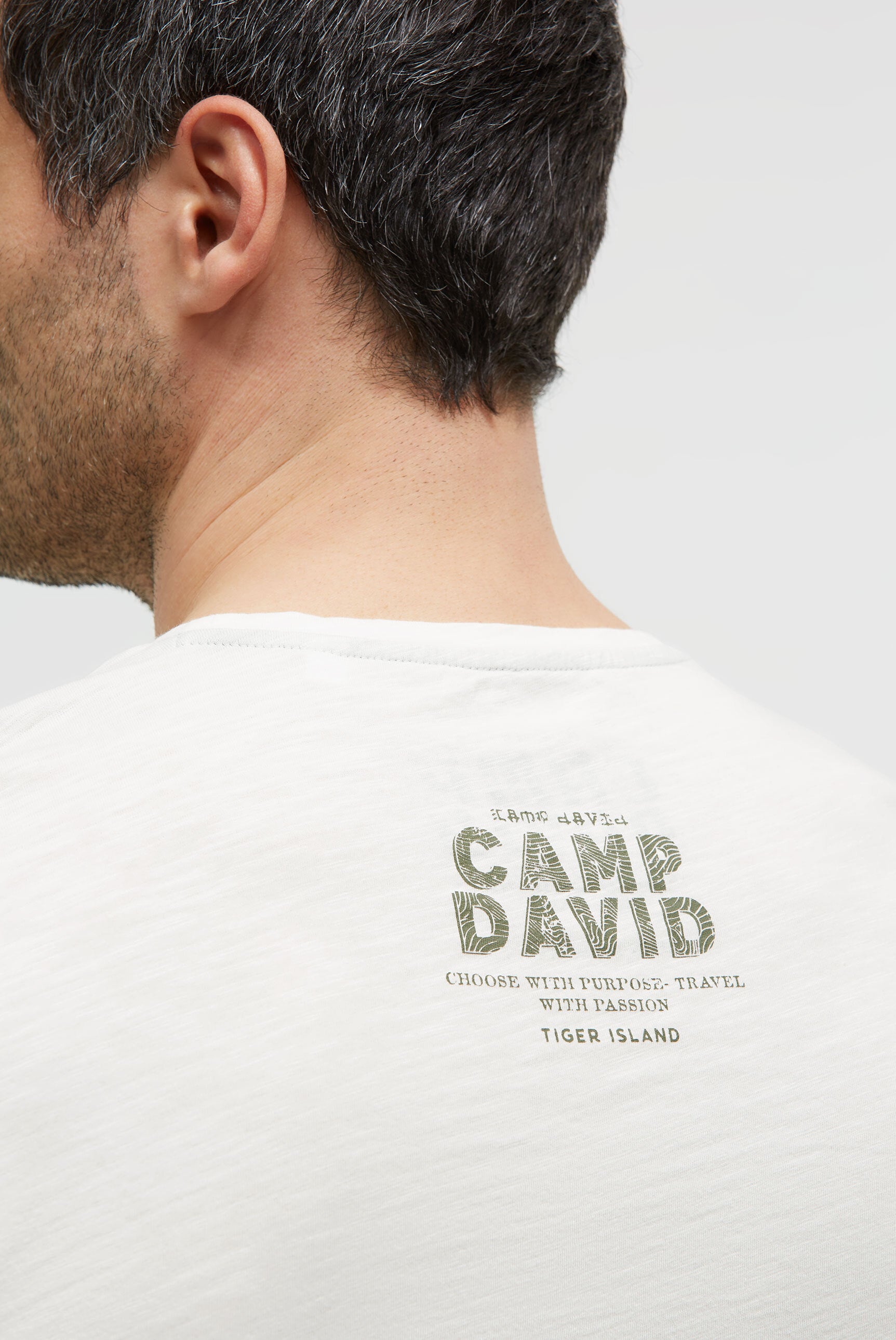 T-Shirt Rundhals mit Frontprint ivory