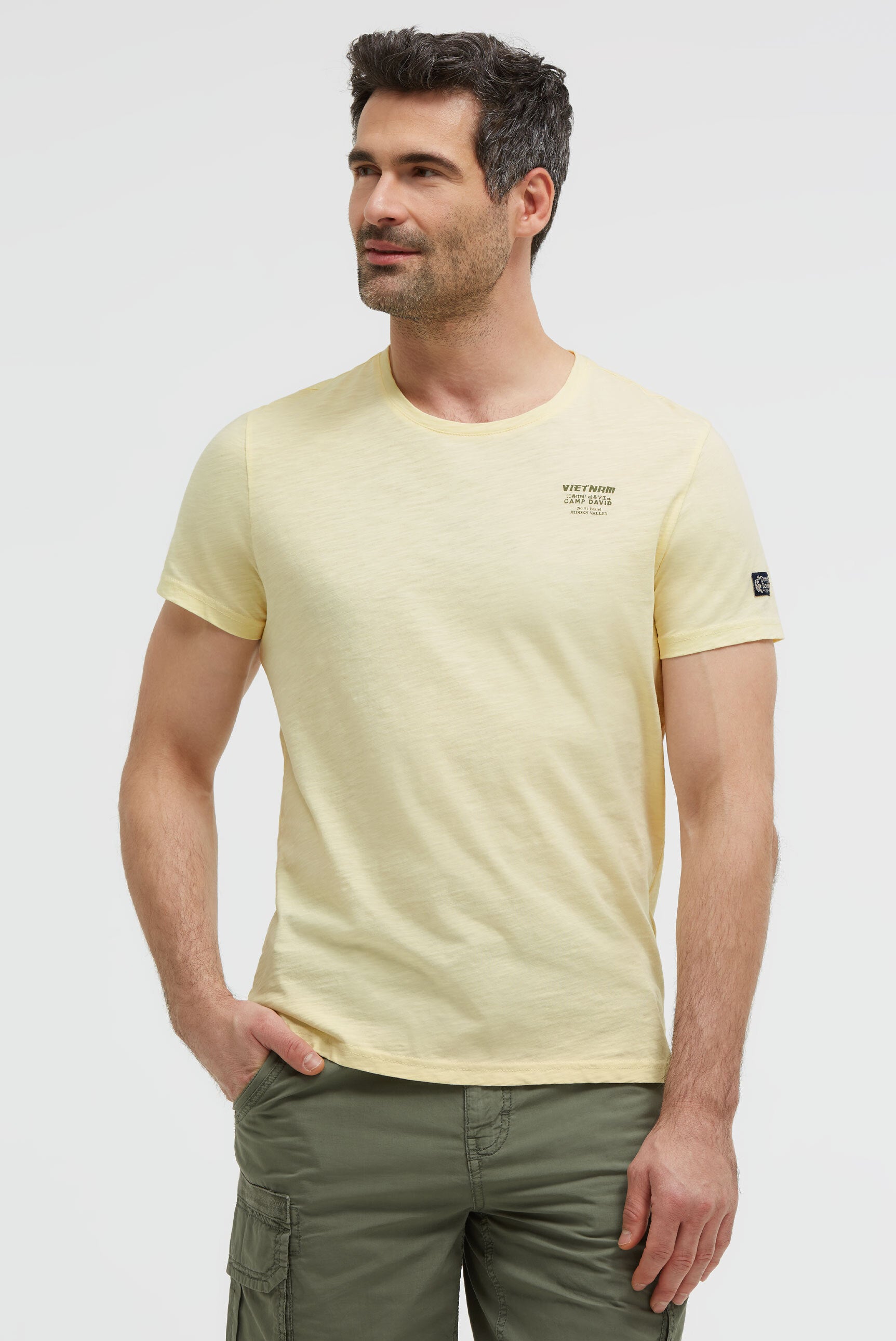 T-Shirt Rundhals mit Backprint lemon juice