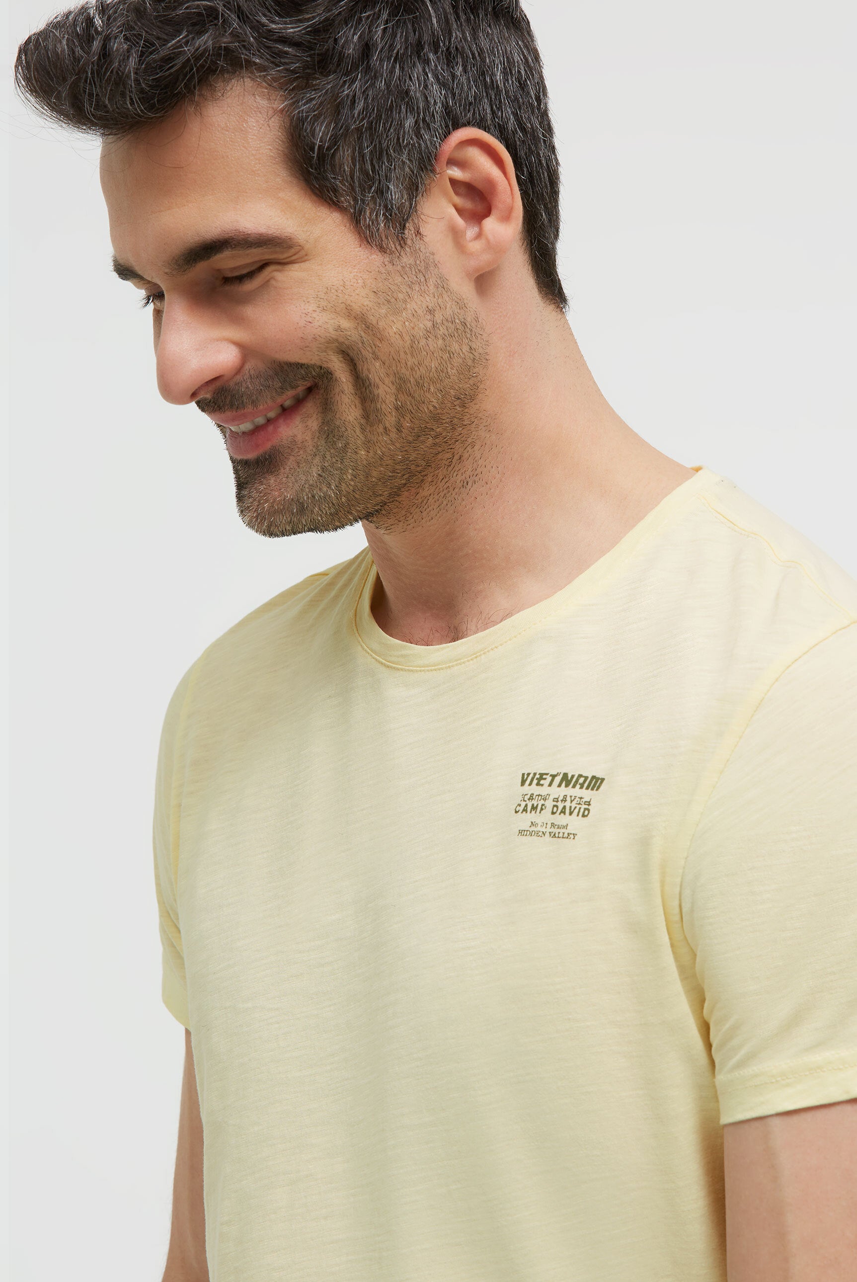T-Shirt Rundhals mit Backprint lemon juice