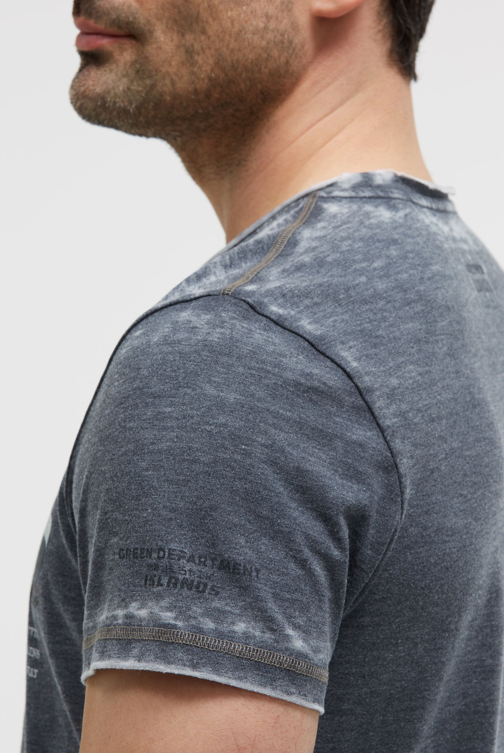 Ausbrenner-Shirt mit Photoprint faded navy - 6