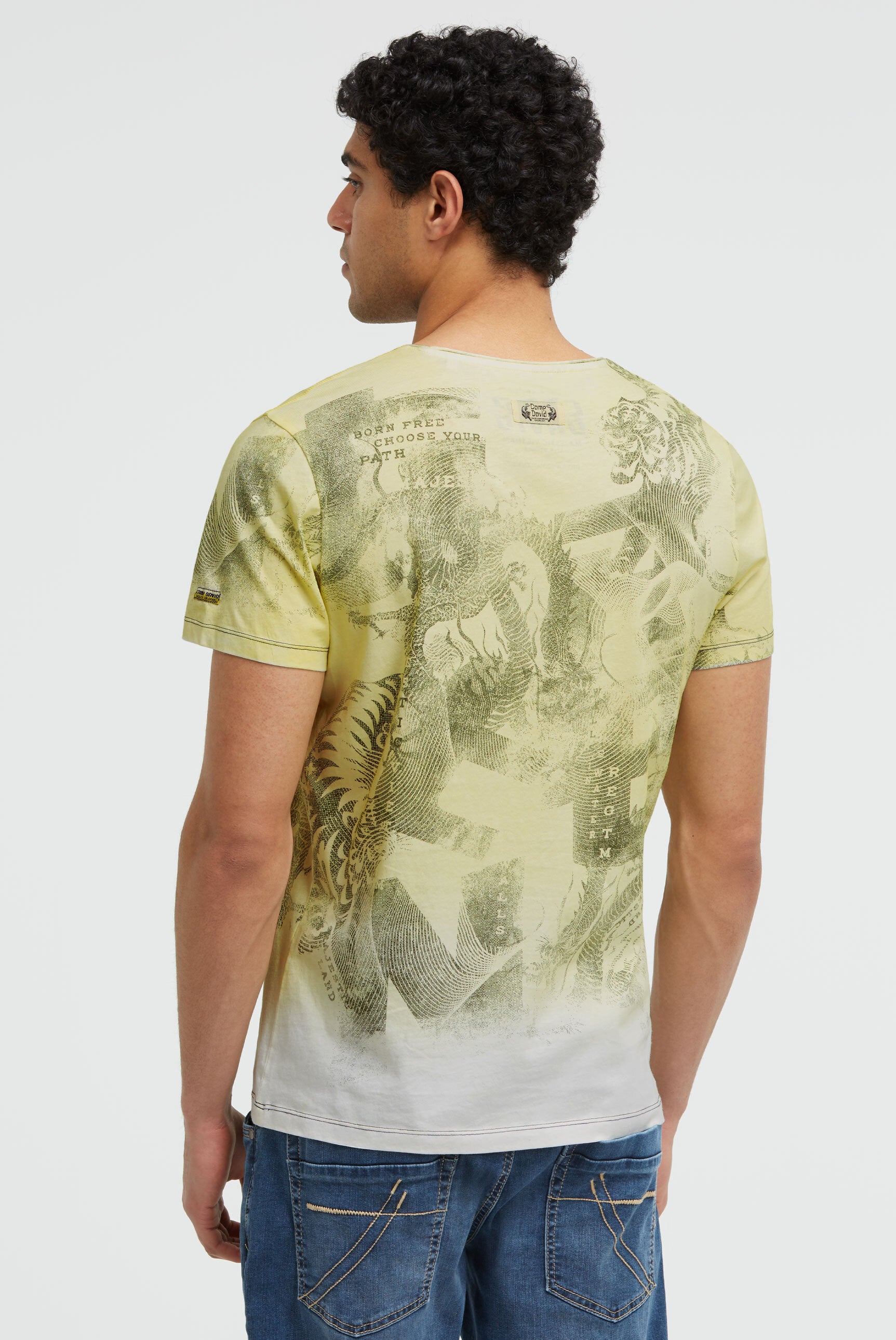 T-Shirt mit All Over Print und Spray-Wash-Effekt lemon juice - 5