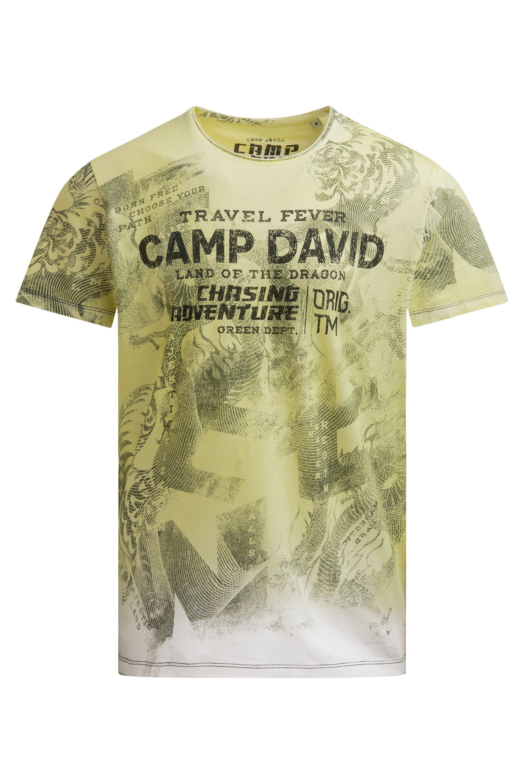 T-Shirt mit All Over Print und Spray-Wash-Effekt lemon juice