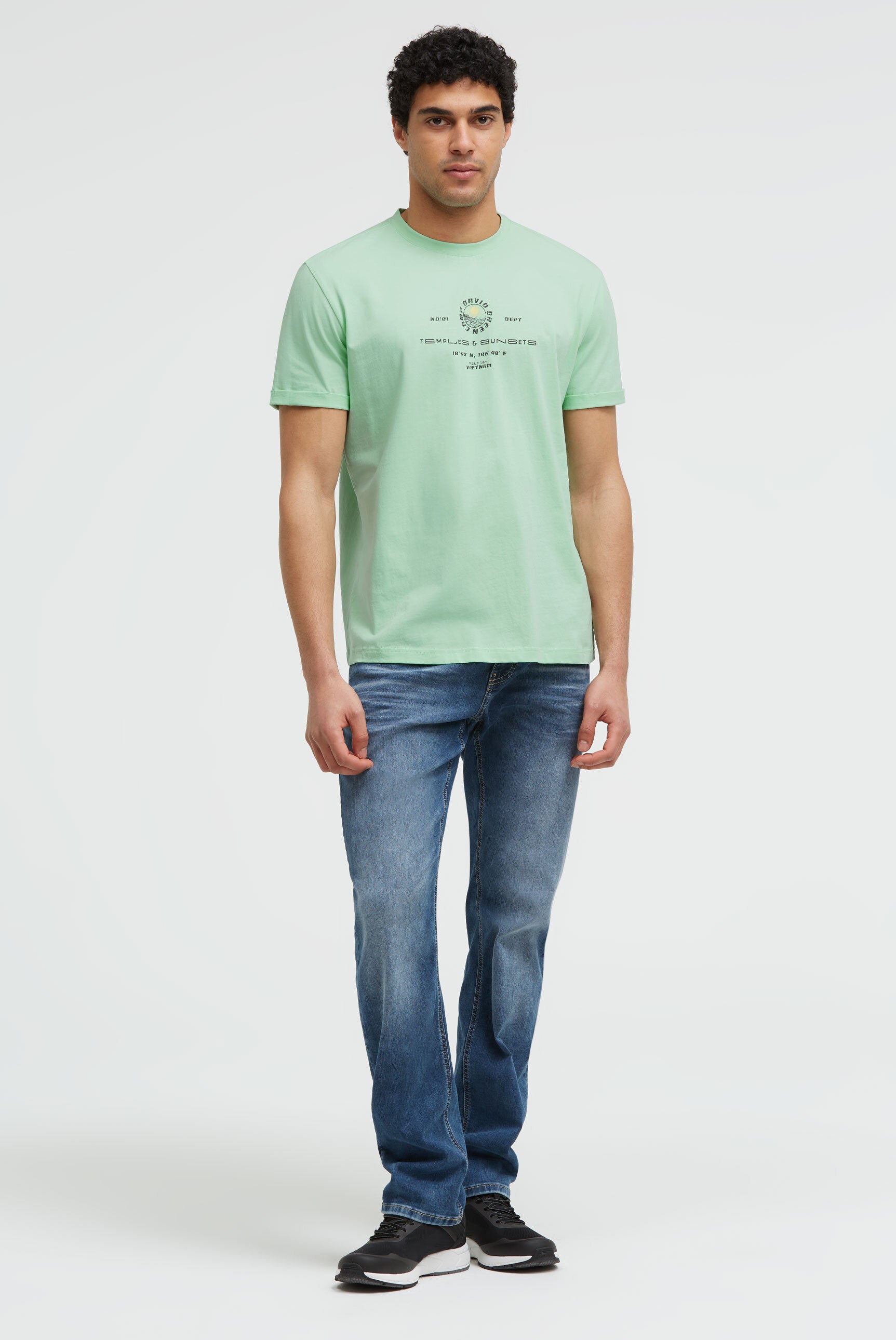 T-Shirt Relaxed Fit mit Backprint light mint - 4