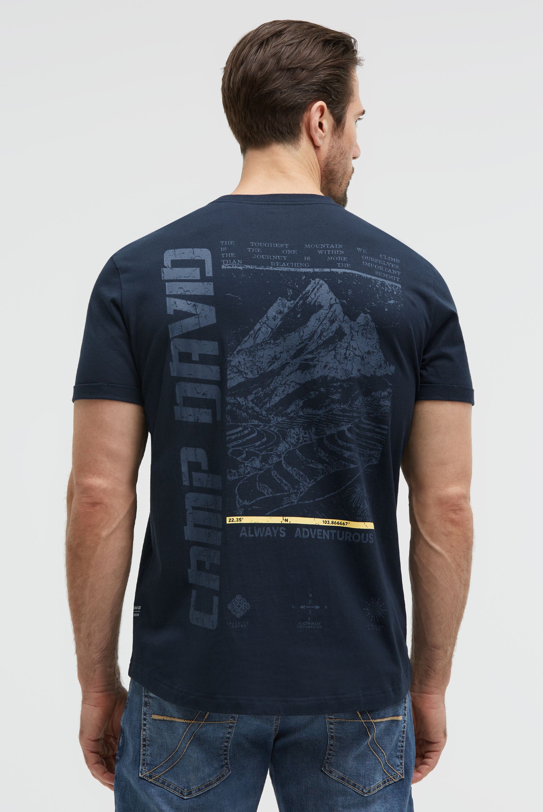 T-Shirt Relaxed Fit mit Backprint faded navy