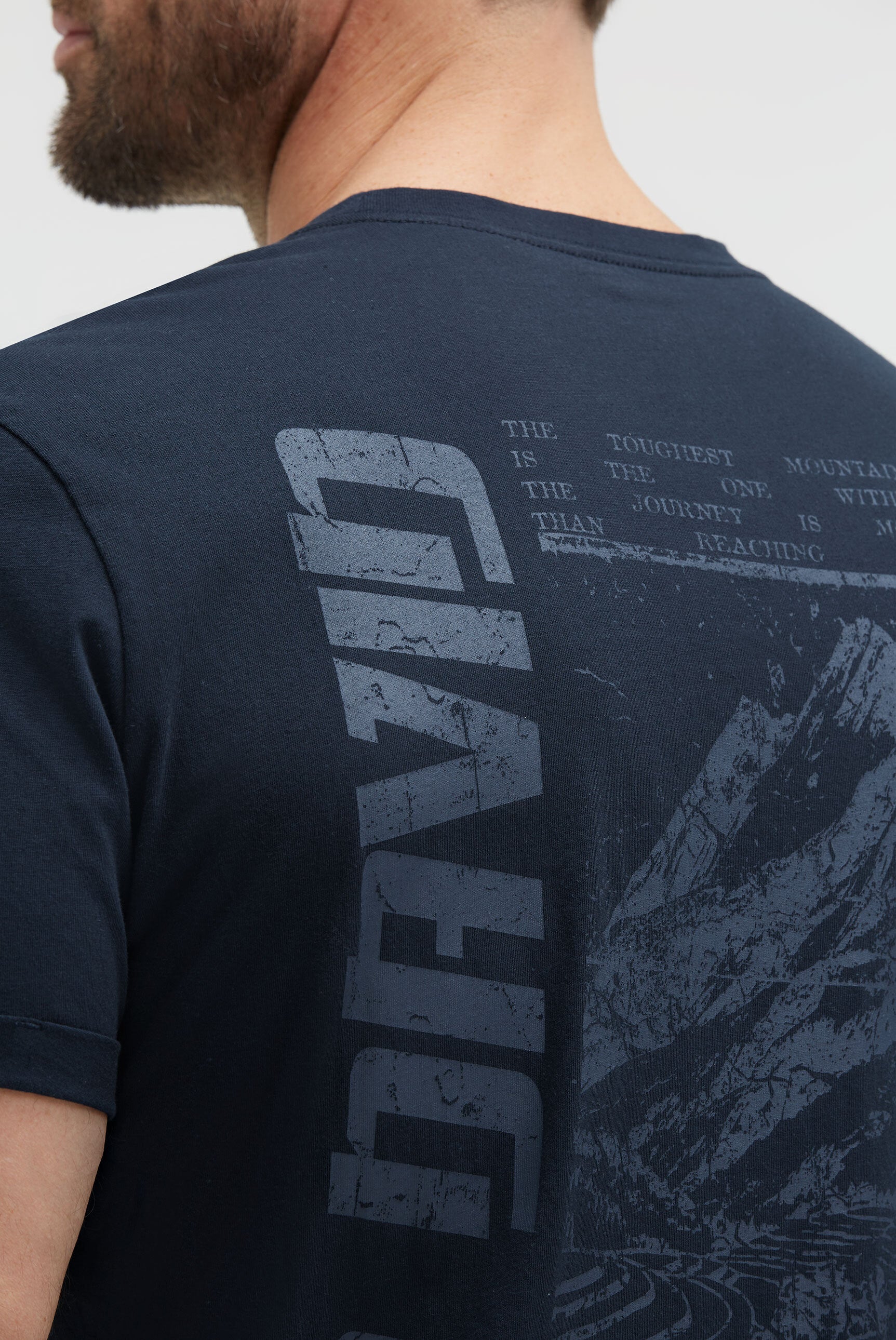 T-Shirt Relaxed Fit mit Backprint faded navy - 6