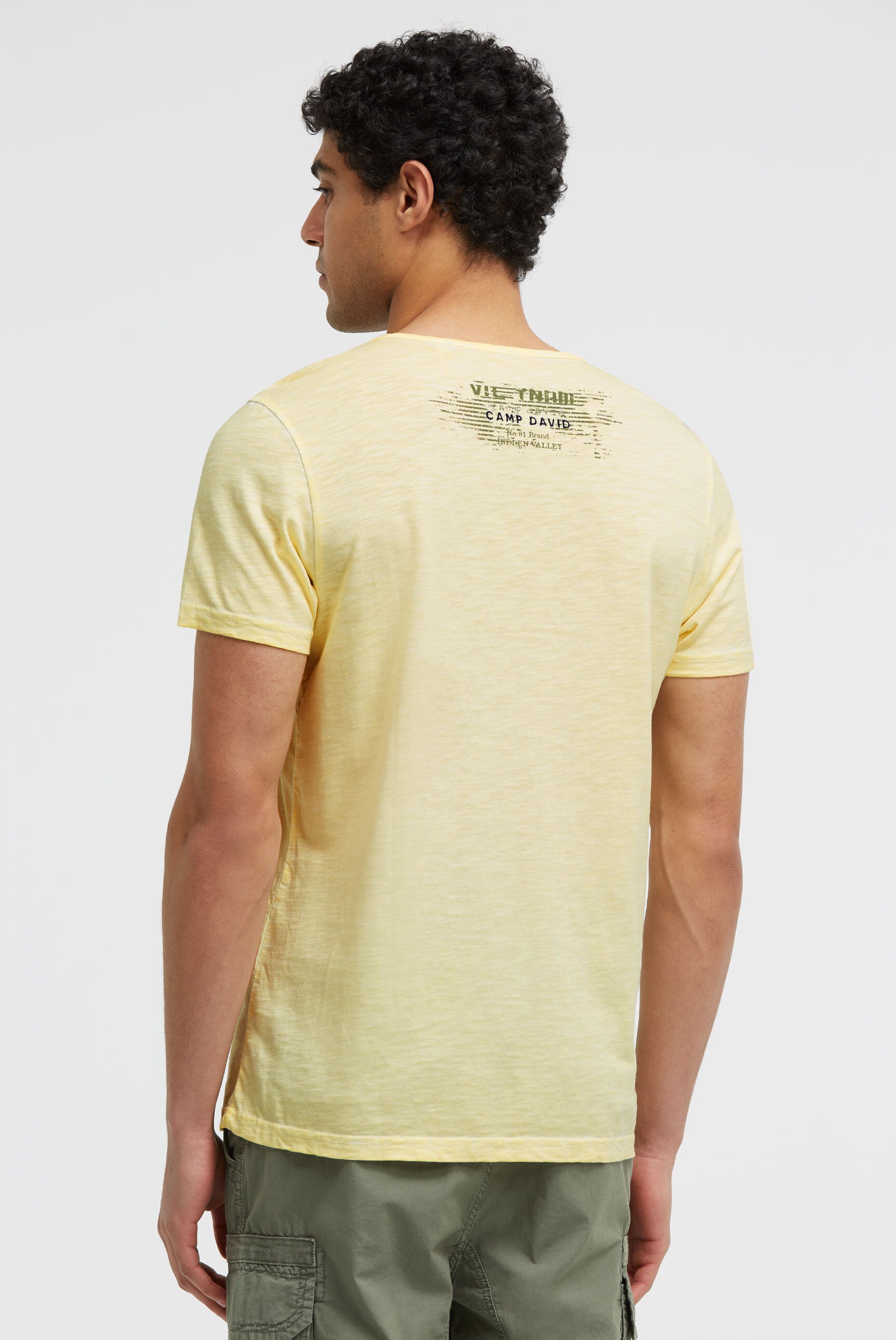 Henley-T-Shirt mit Print und Stickereien lemon juice