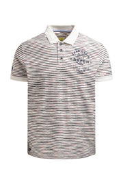 Poloshirt mit Multicolor-Streifen und Back-Artwork ivory