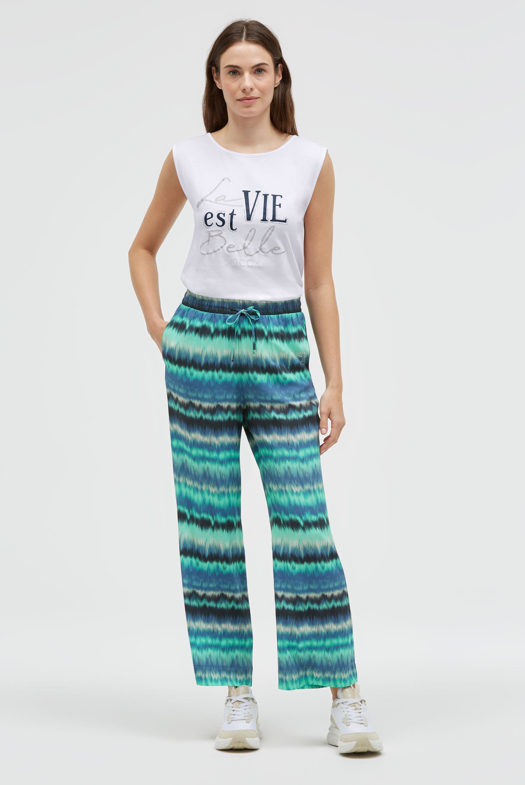 Palazzohose mit All Over Print soft azure - 3