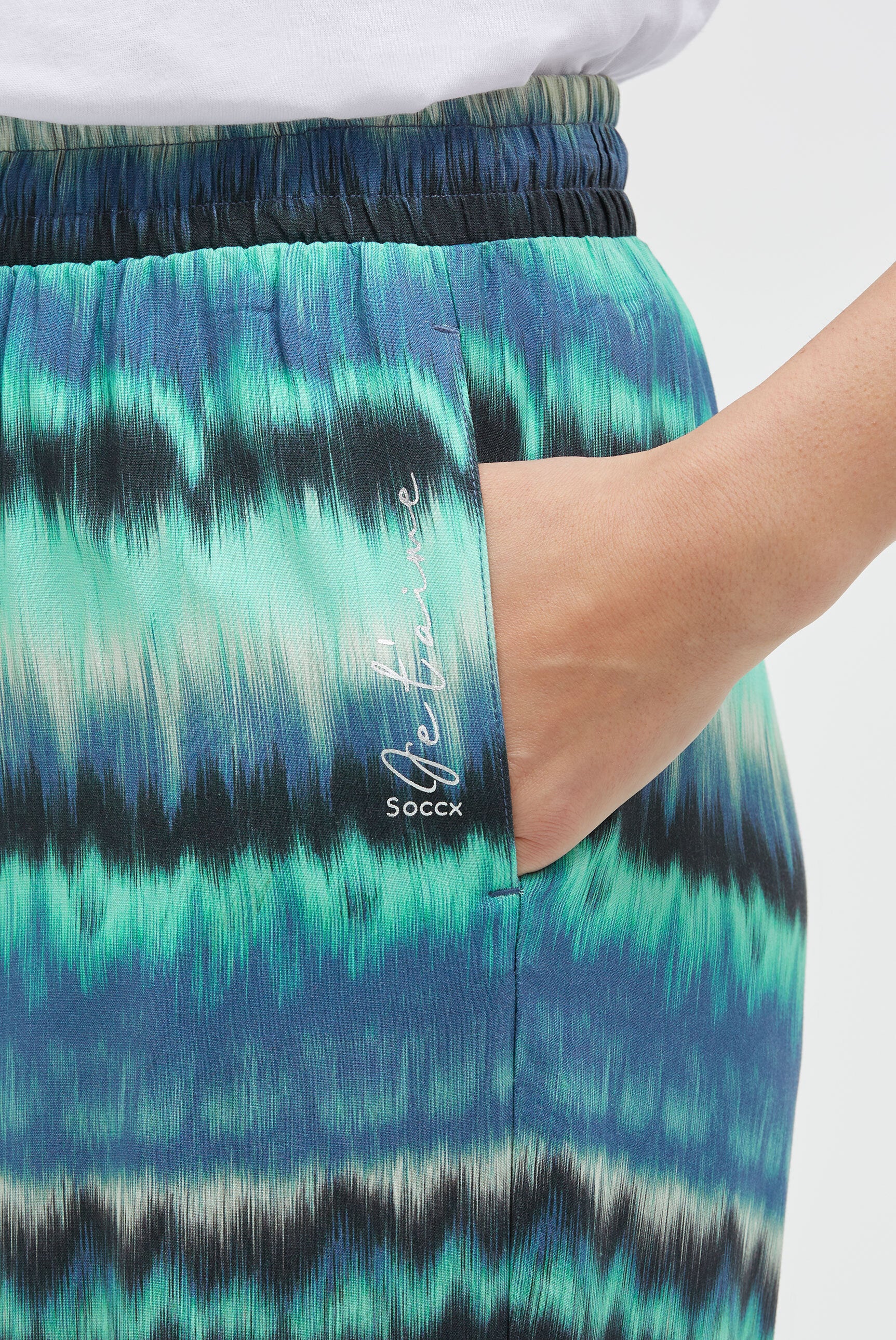 Palazzohose mit All Over Print soft azure