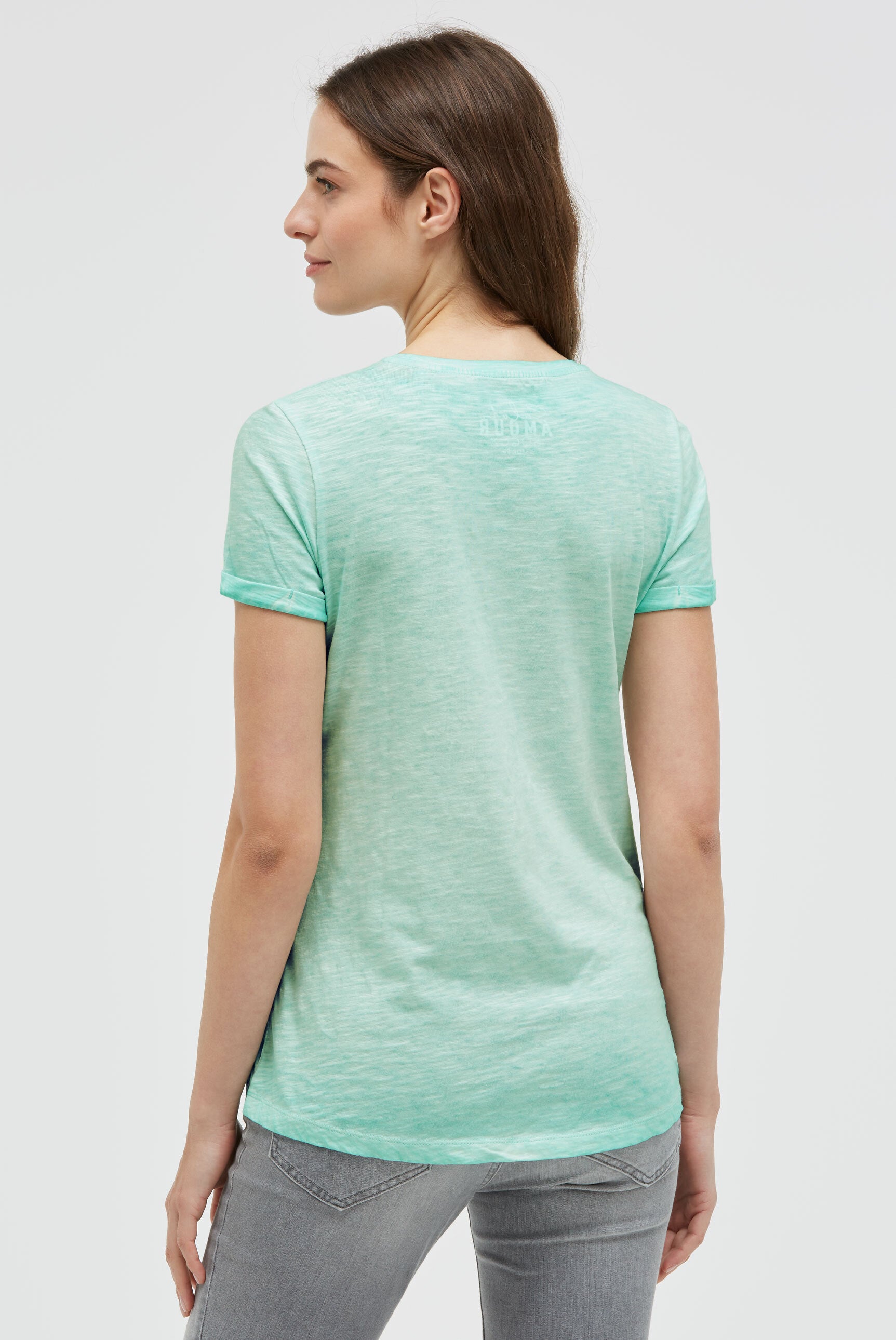 T-shirt barwiony olejem z napisem z dżetów
