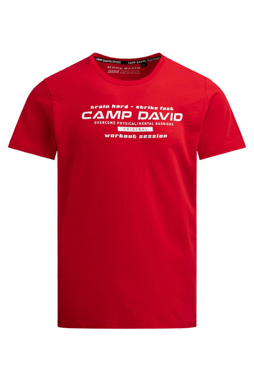 T-Shirt Rundhals mit Frontprint energy red