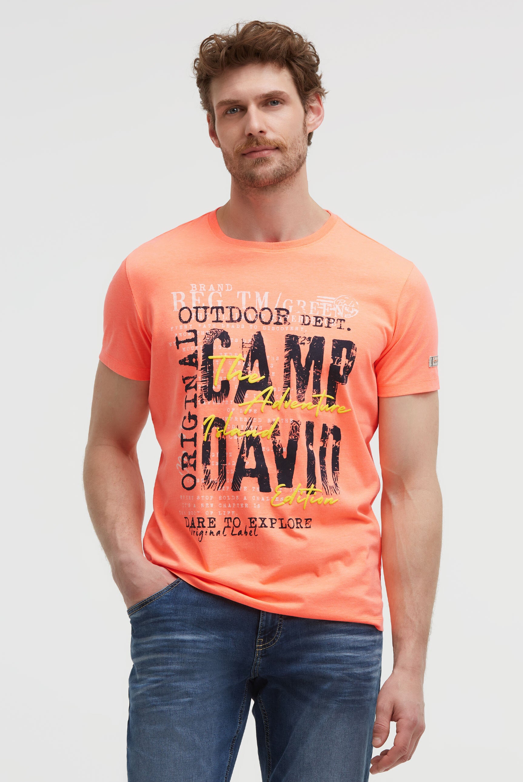 T-shirt z okrągłym dekoltem z nadrukami z logo