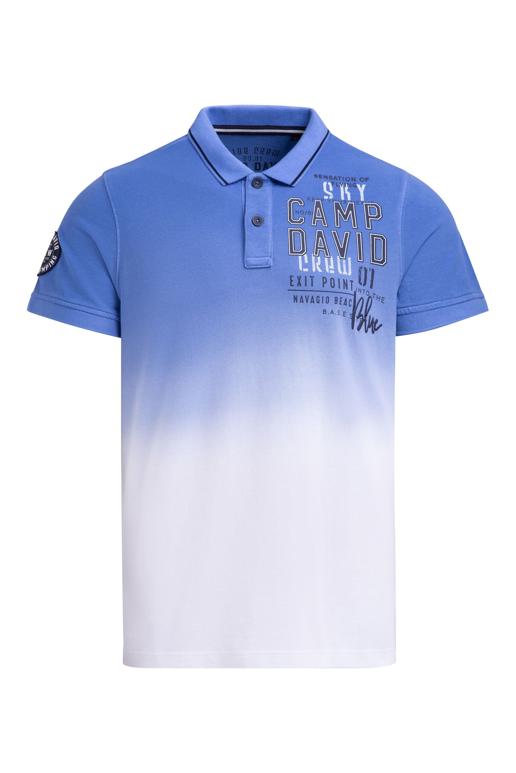 Koszulka polo z pikowanego materiału w stylu „dip dye” z nadrukami z logo