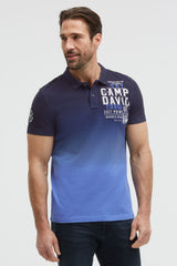 Koszulka polo z pikowanego materiału w stylu „dip dye” z nadrukami z logo