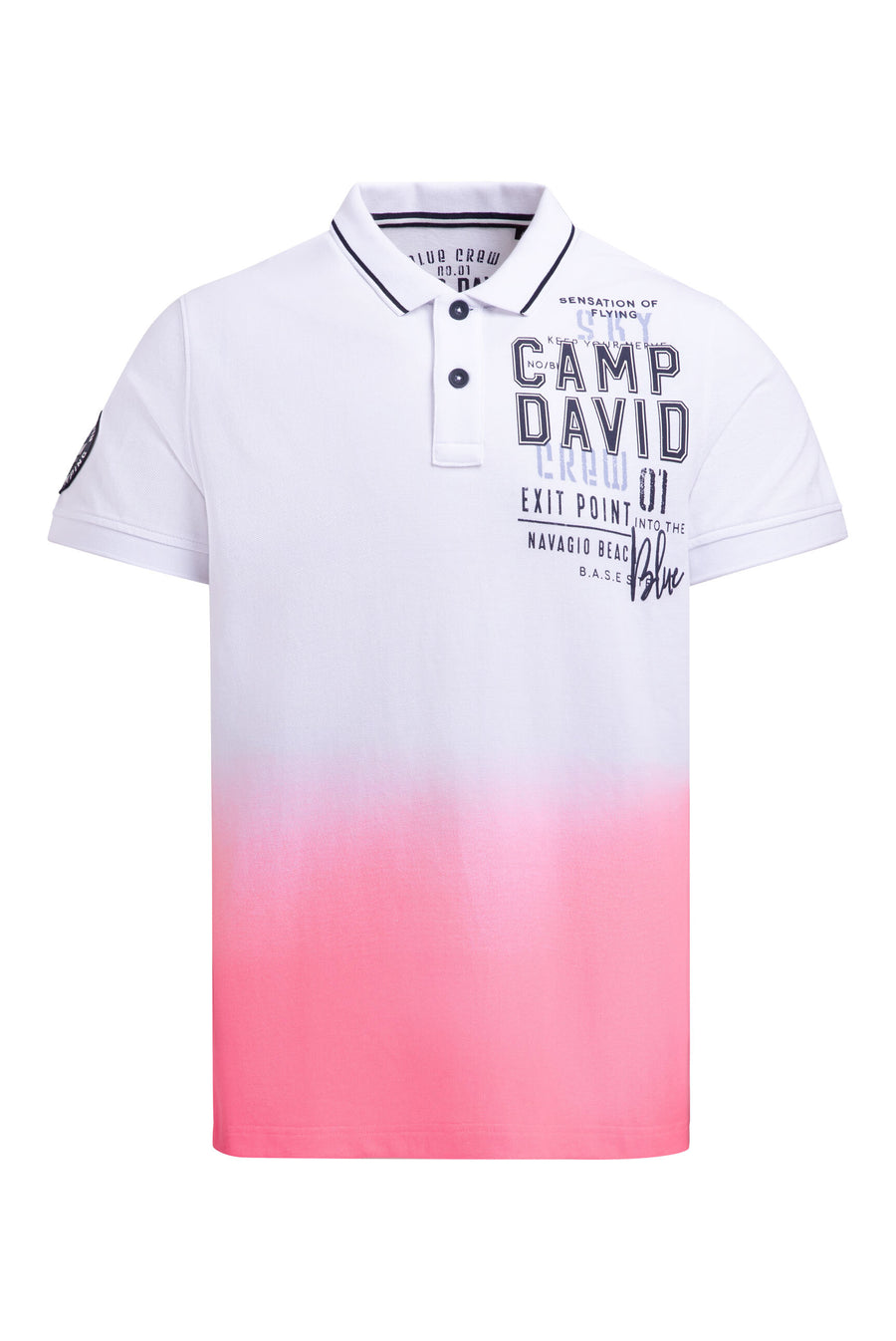 Pikee-Polo Dip Dye mit Label Prints neon pink