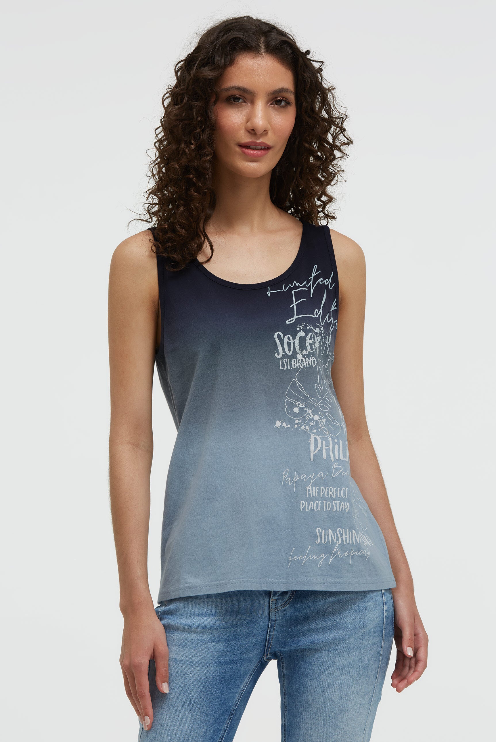 Top z efektem dip dye i nadrukiem z logo - 2