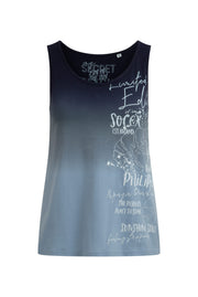 Top z efektem dip dye i nadrukiem z logo