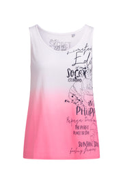 Top z efektem dip dye i nadrukiem z logo