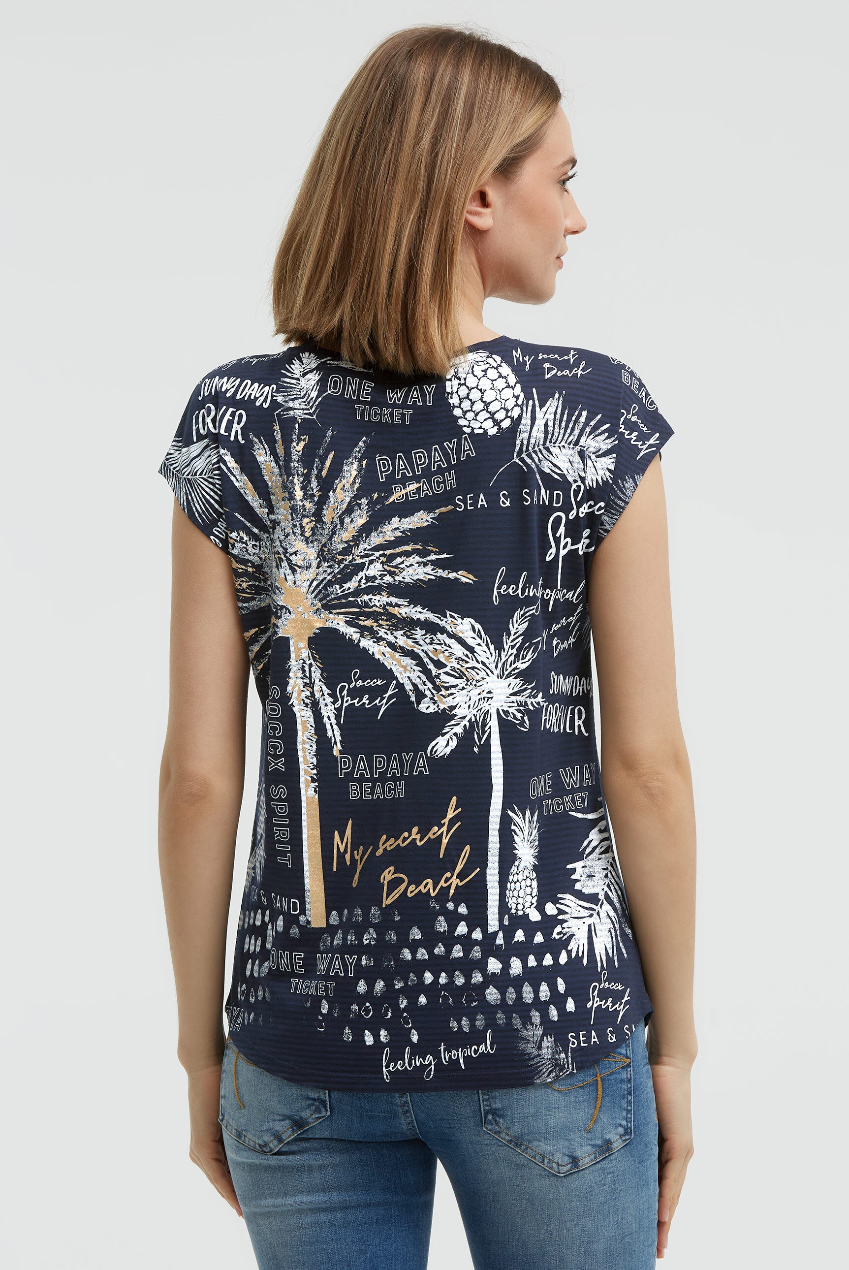 Shirt mit All Over Print auf dem Rücken blue navy - 2
