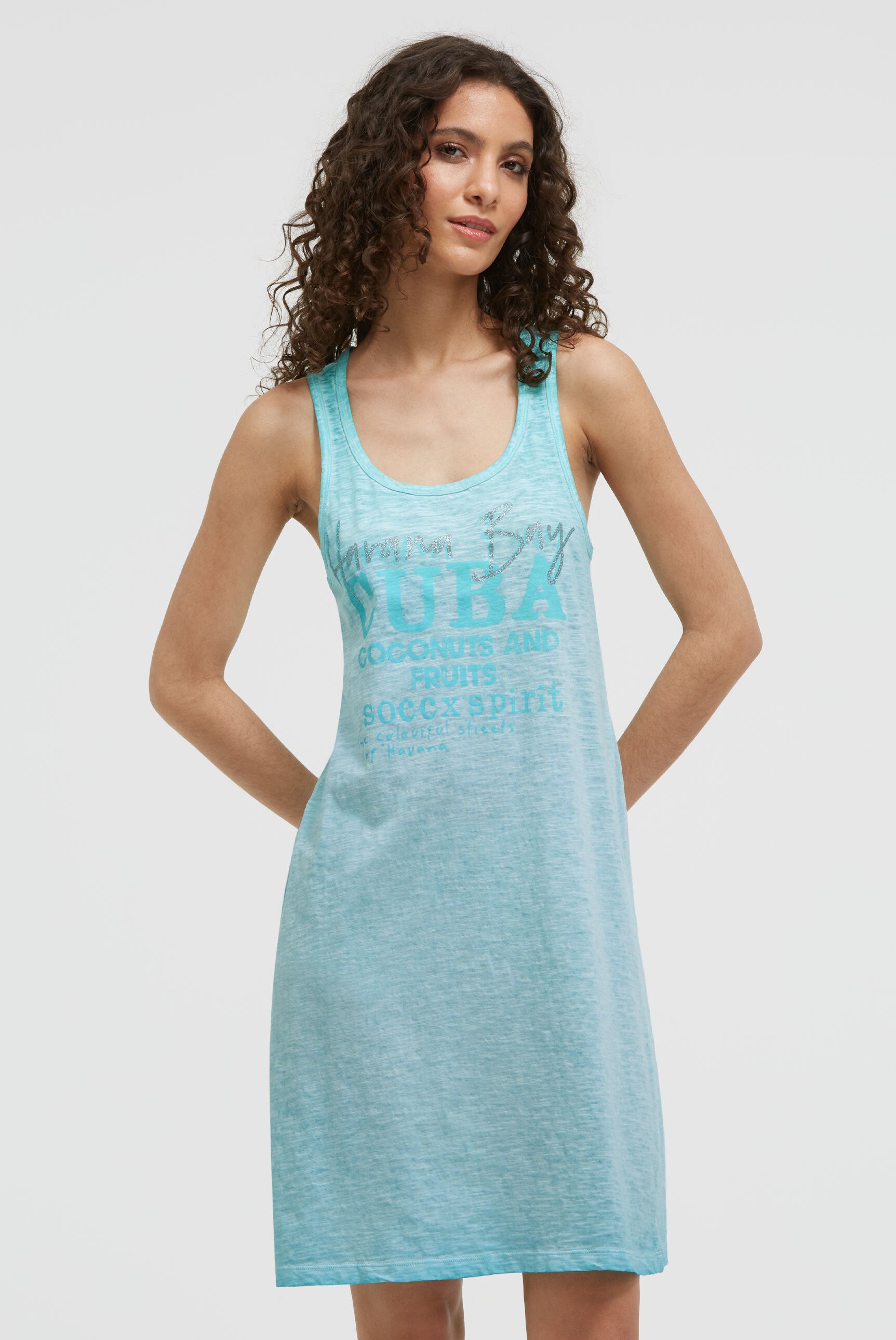 Sukienka typu tank top z nadrukiem z brokatem - 2
