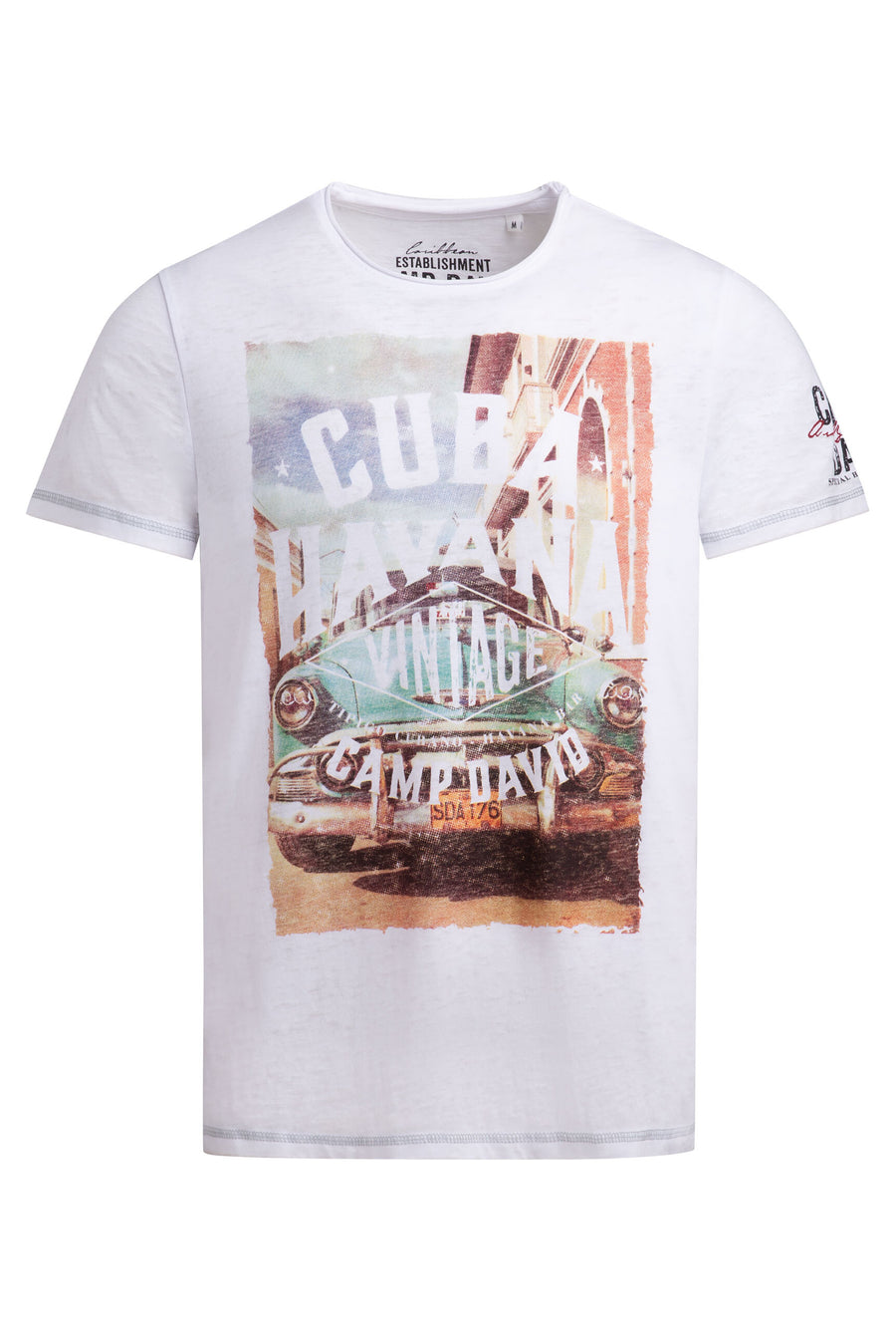 T-Shirt mit Ausbrenner-Effekten und Photoprint opticwhite