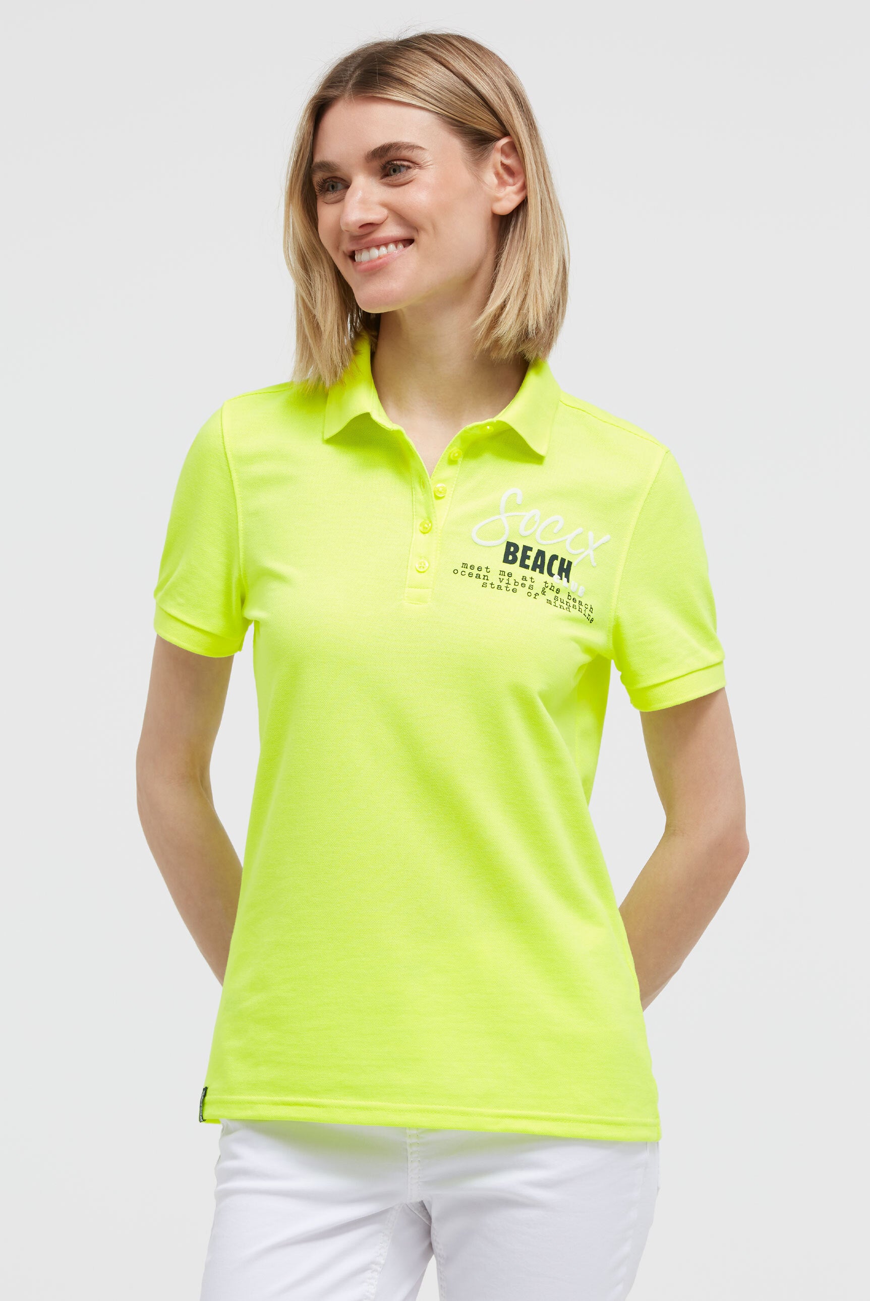 Koszulka polo basic z piki z nadrukiem z tyłu - 3