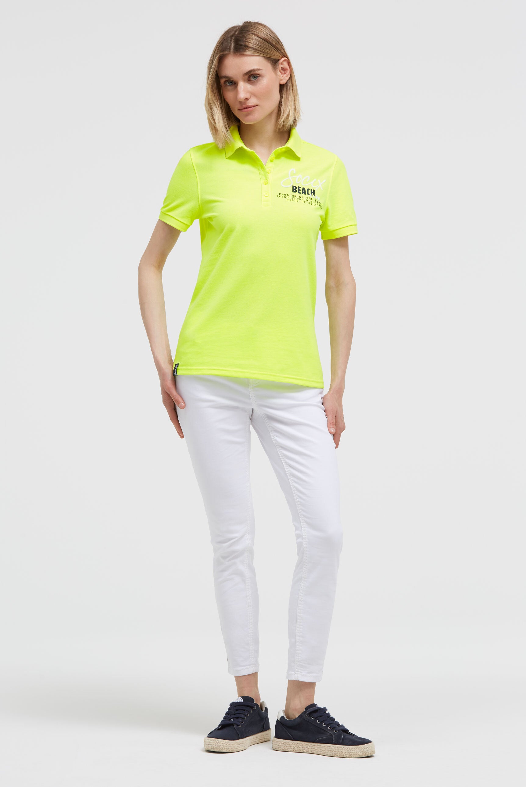 Koszulka polo basic z piki z nadrukiem z tyłu - 4