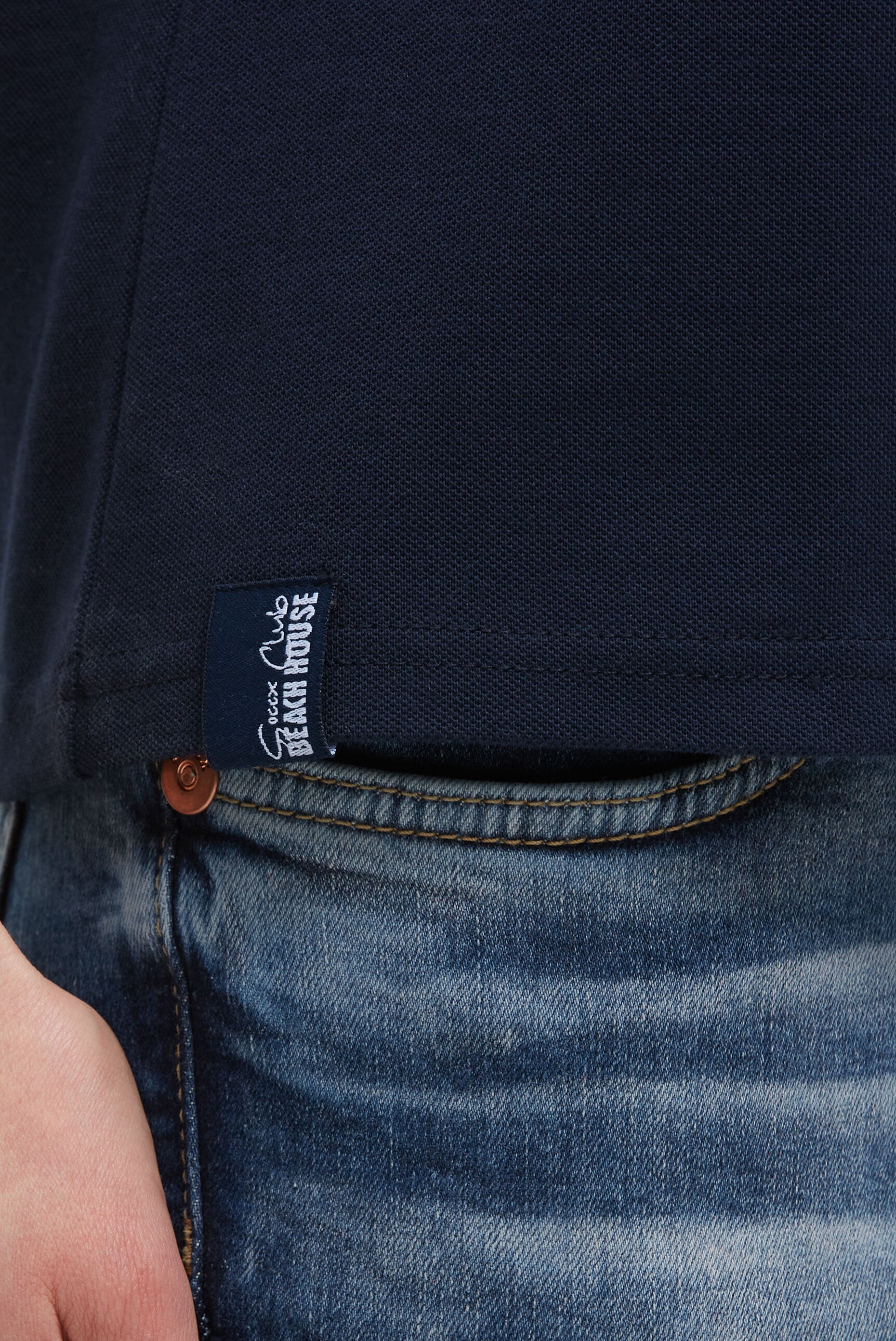 Basic Poloshirt aus Pikee mit Backprint - 7