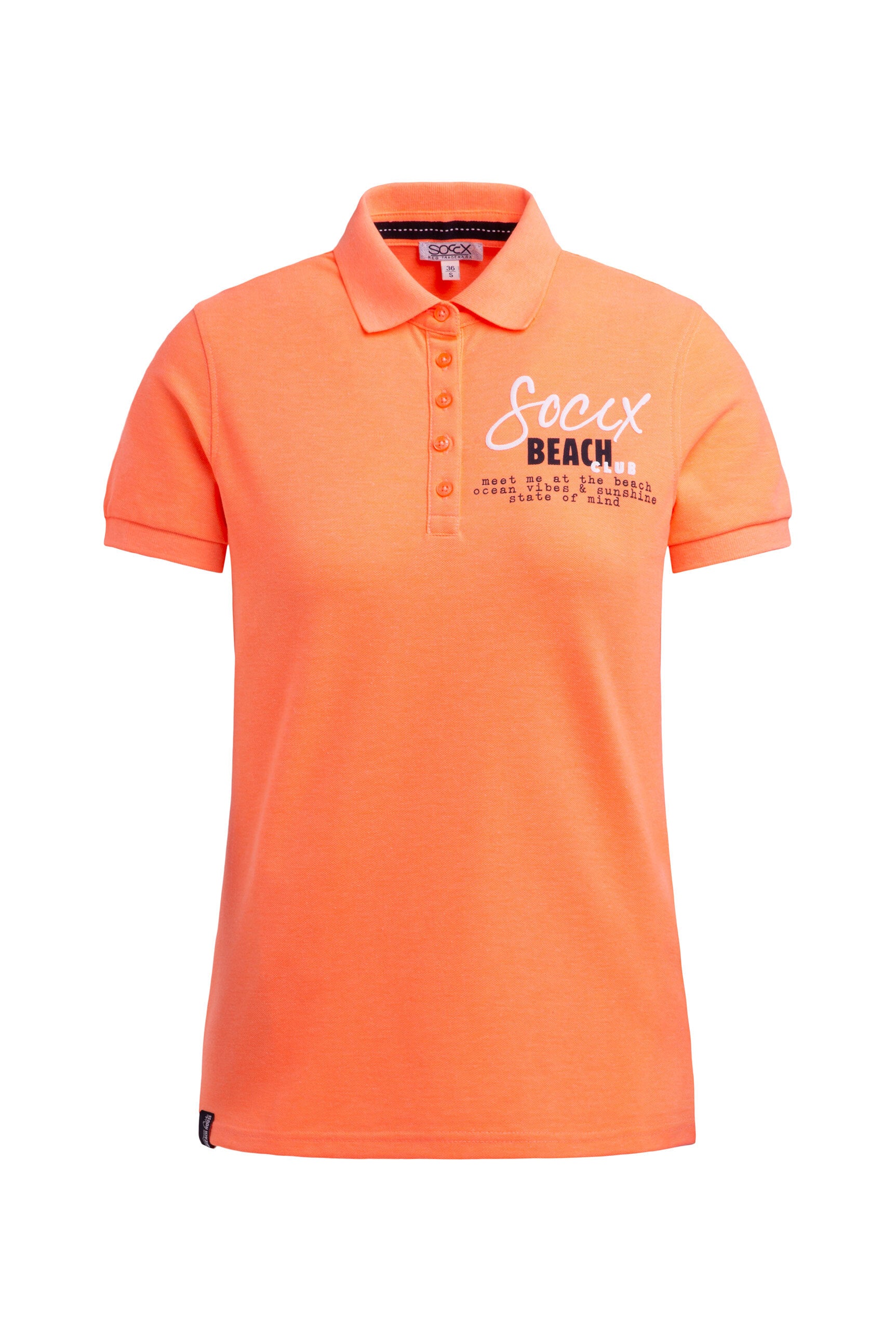 Koszulka polo basic z piki z nadrukiem z tyłu