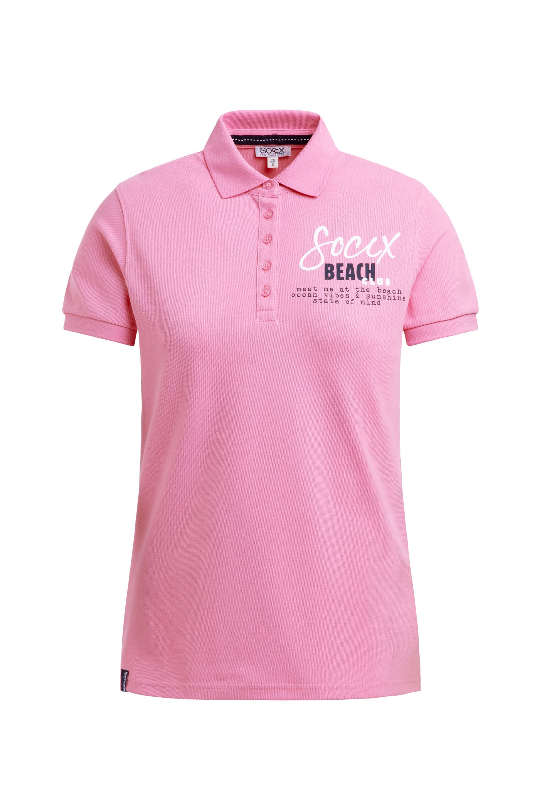 Basic Poloshirt aus Pikee mit Backprint