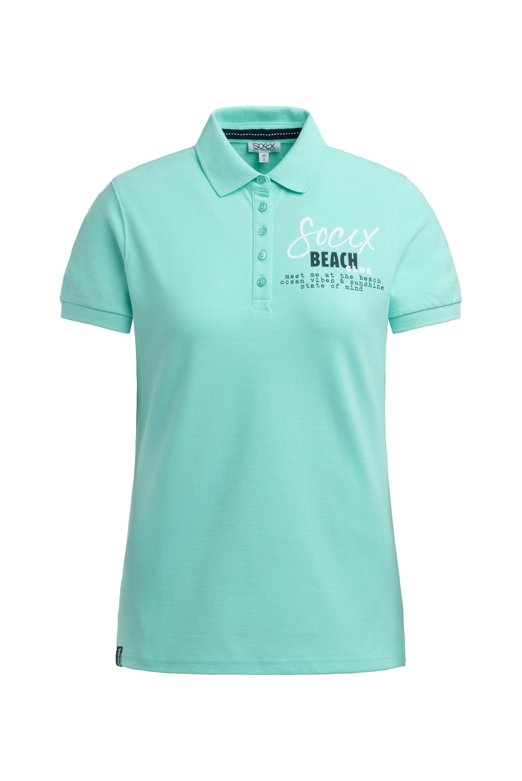 Koszulka polo basic z piki z nadrukiem z tyłu