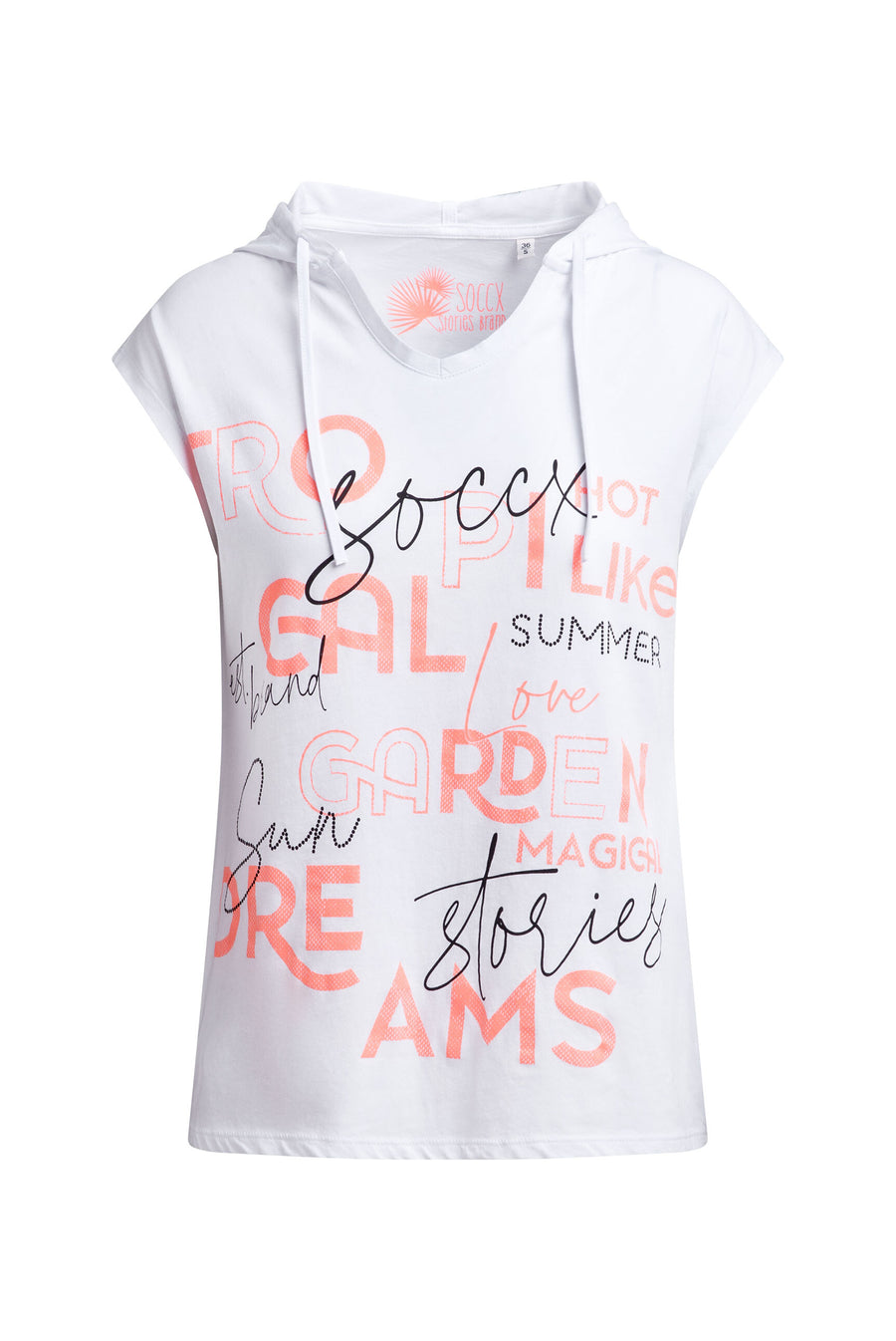 Ärmelloses Kapuzenshirt mit Wording Print opticwhite