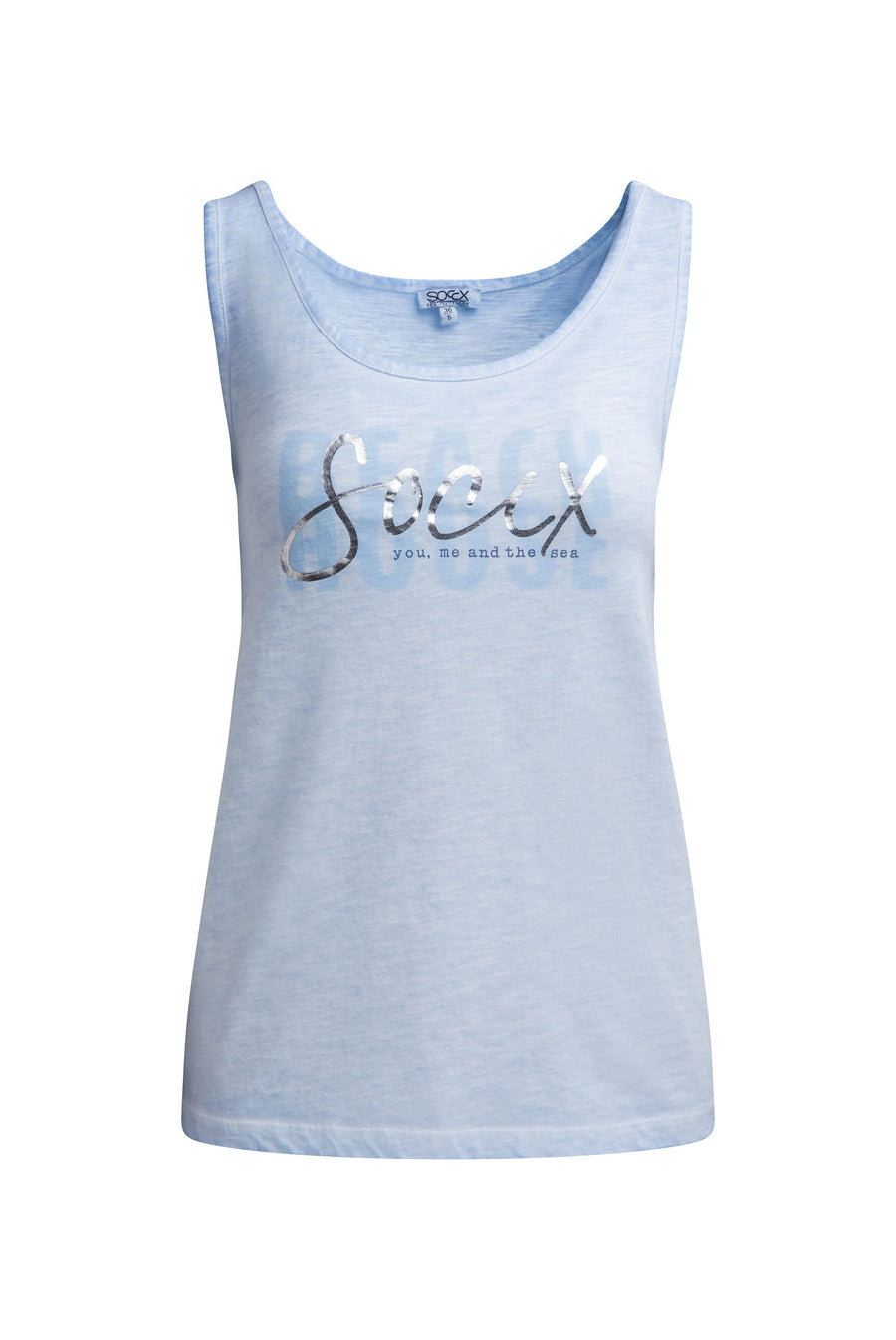 Top Oil Dyed mit Folienprint soft ocean