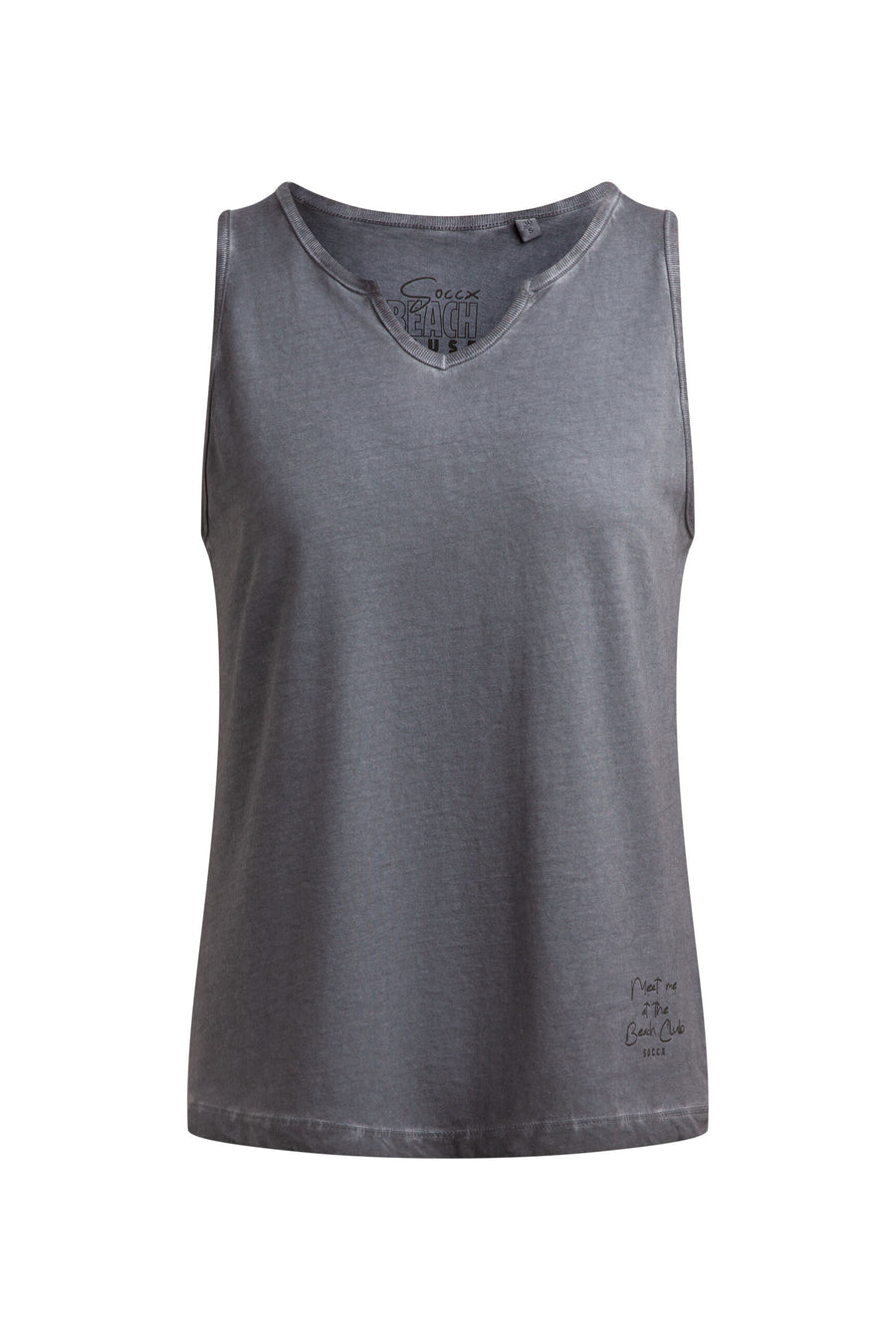 Top Oil Dyed mit V - Öffnung grey bay