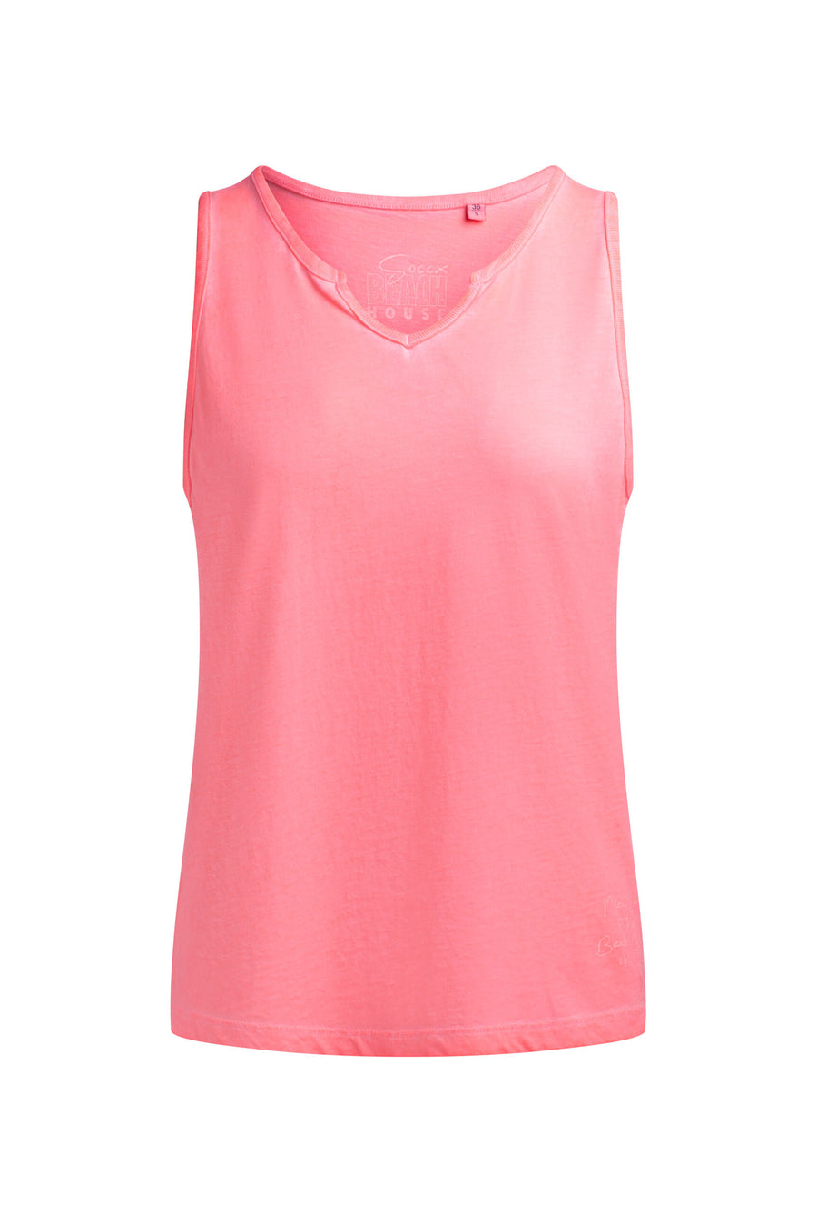 Top Oil Dyed mit V - Öffnung neon coral