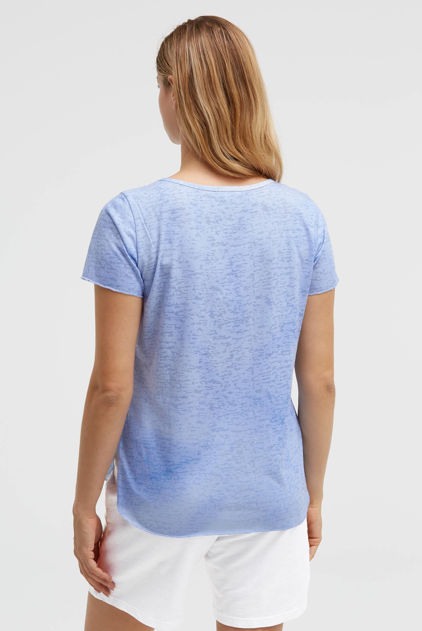 T-shirt devore z napisem z cekinów