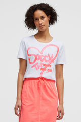 T-Shirt Rundhals mit Artwork opticwhite