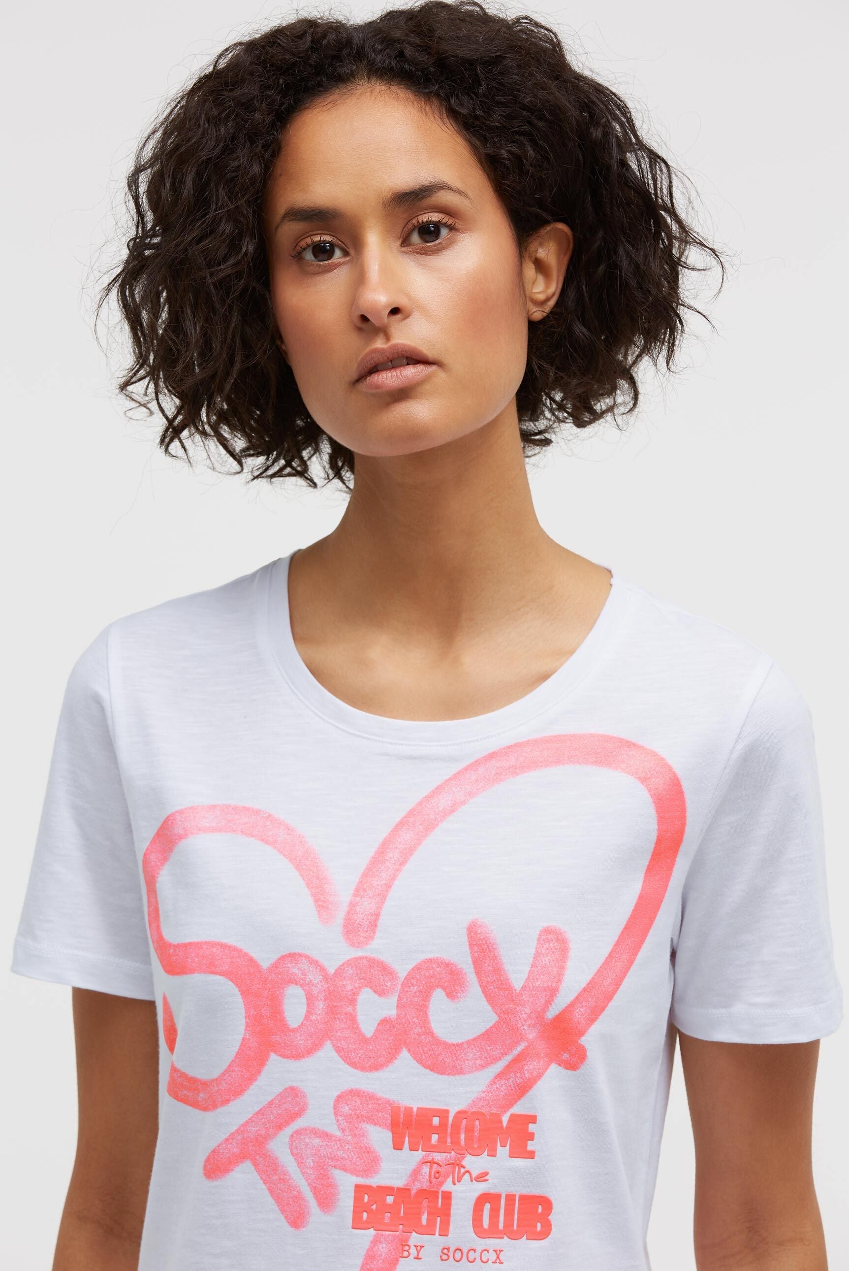 T-Shirt Rundhals mit Artwork opticwhite - 4