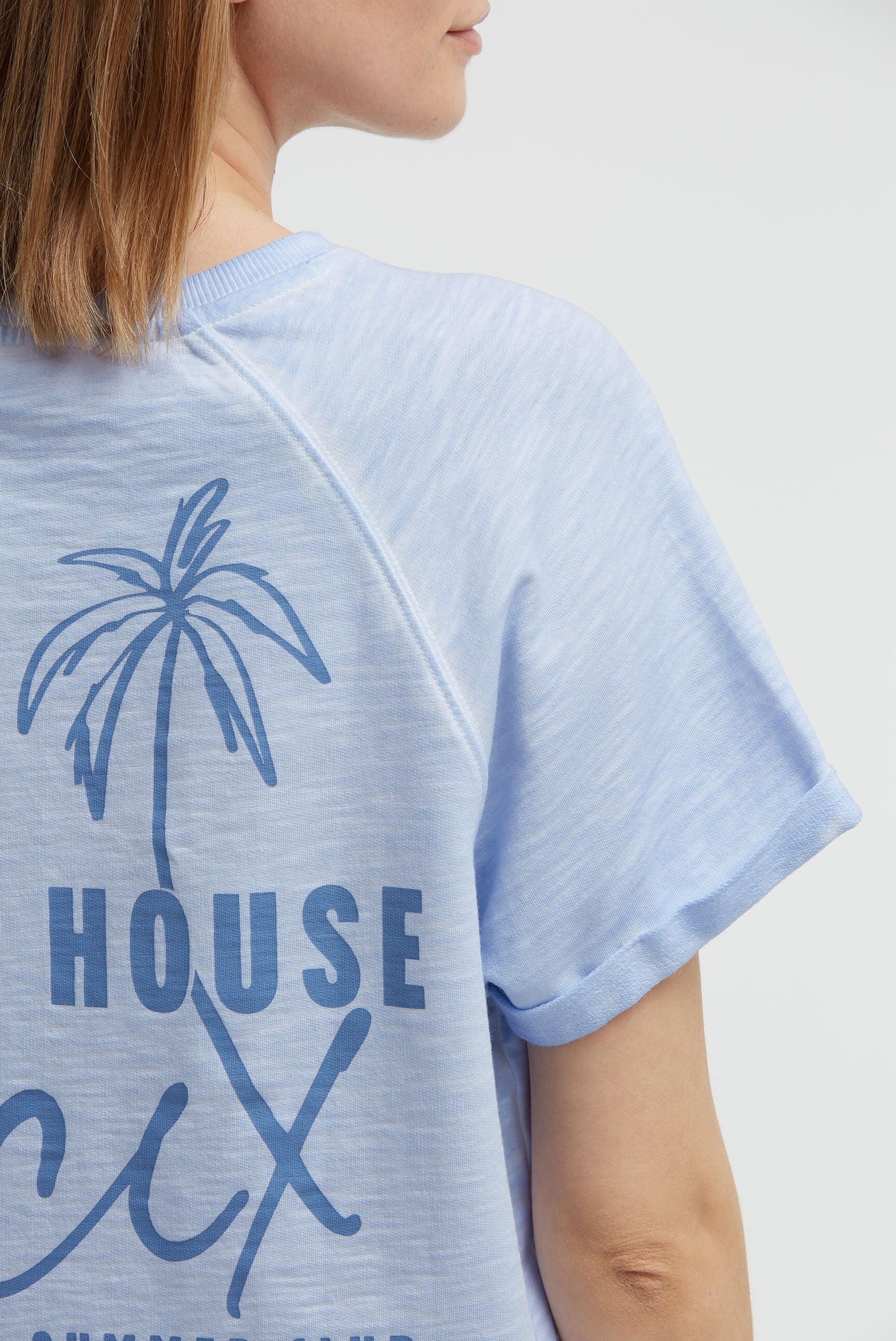 Kurzarm-Sweatshirt mit Back-Artwork soft ocean