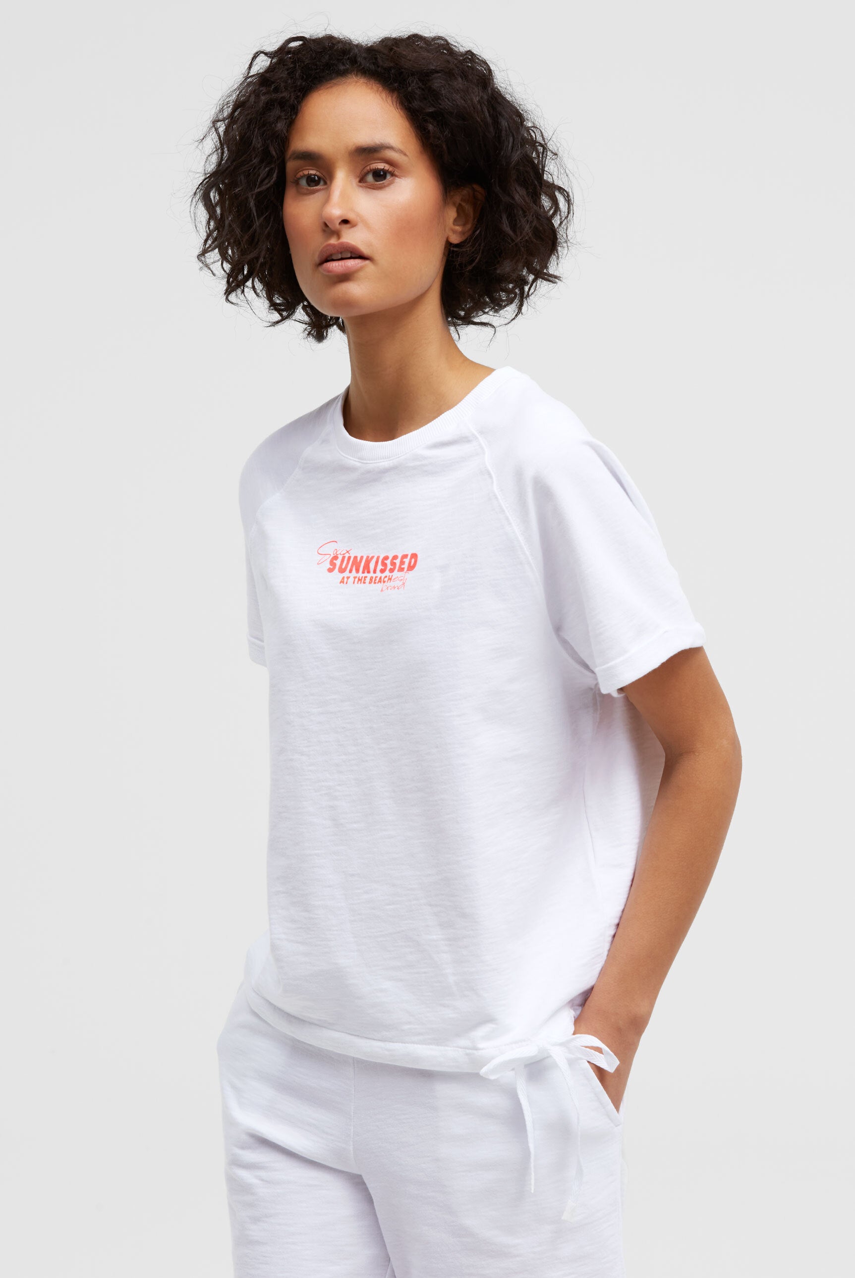 Kurzarm-Sweatshirt mit Back-Artwork opticwhite