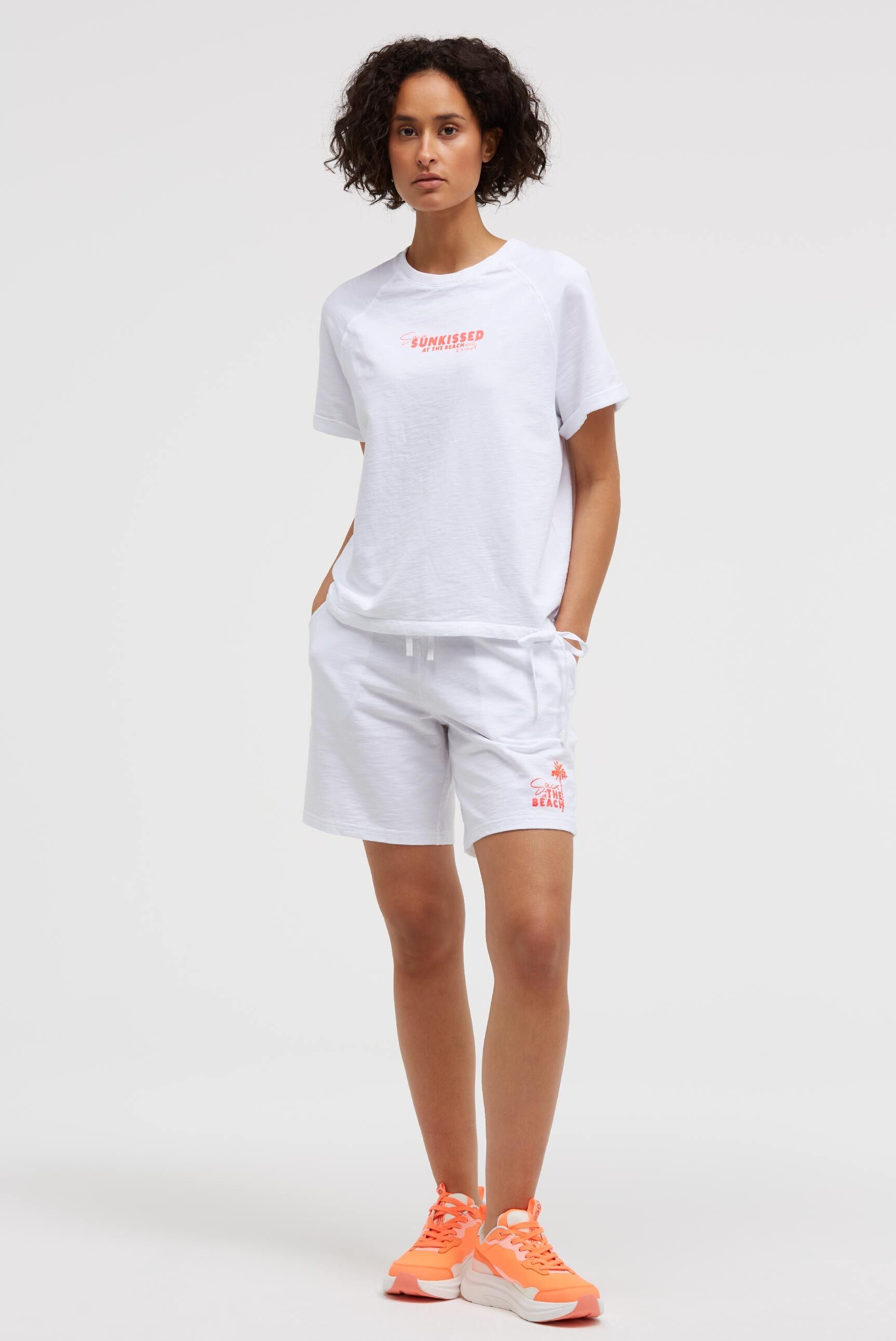 Kurzarm-Sweatshirt mit Back-Artwork opticwhite - 4