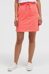 Kurzer Jersey-Rock mit Elastikbund neon coral