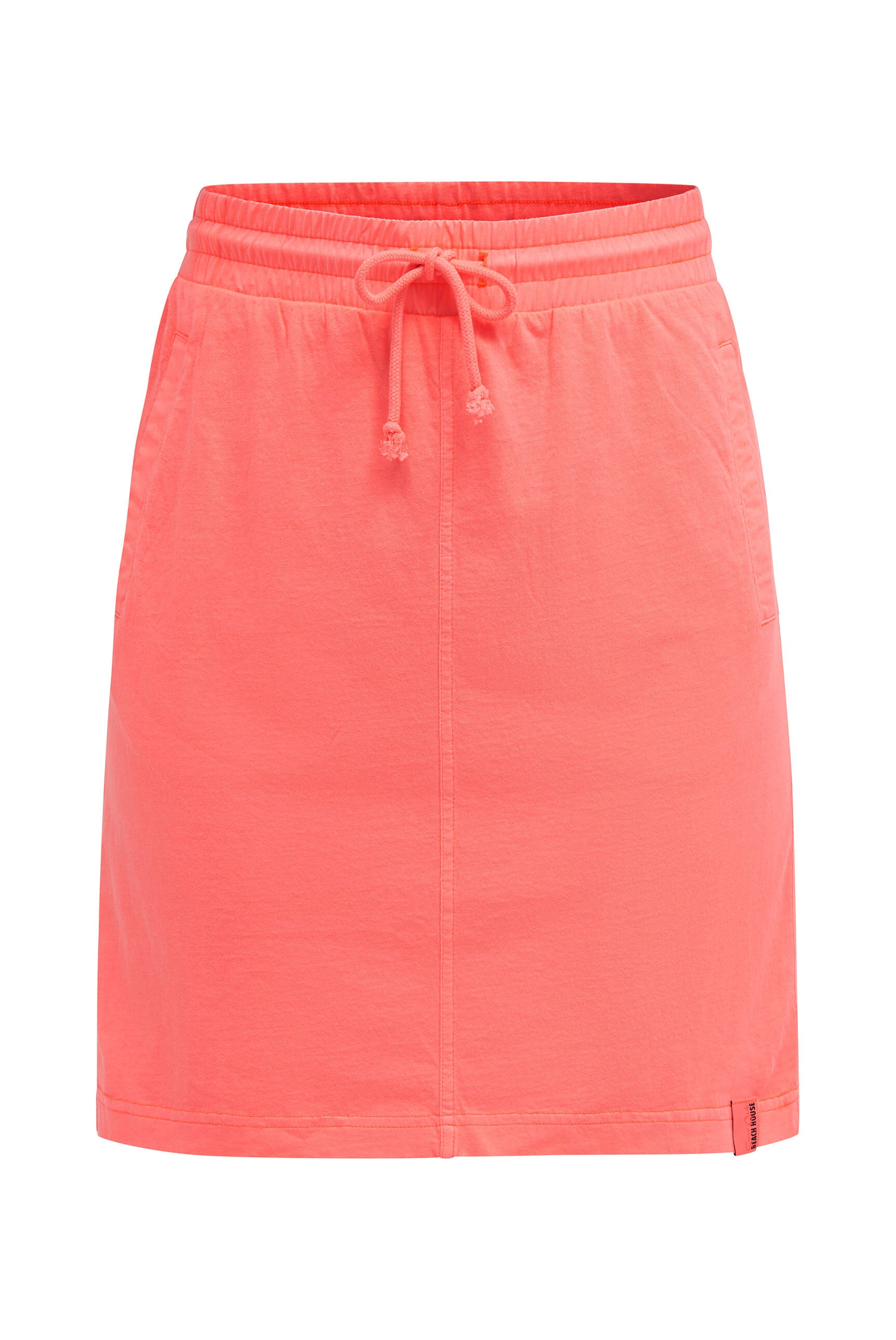 Kurzer Jersey-Rock mit Elastikbund neon coral - 1
