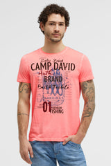 T-shirt barwiony olejem z markowym nadrukiem