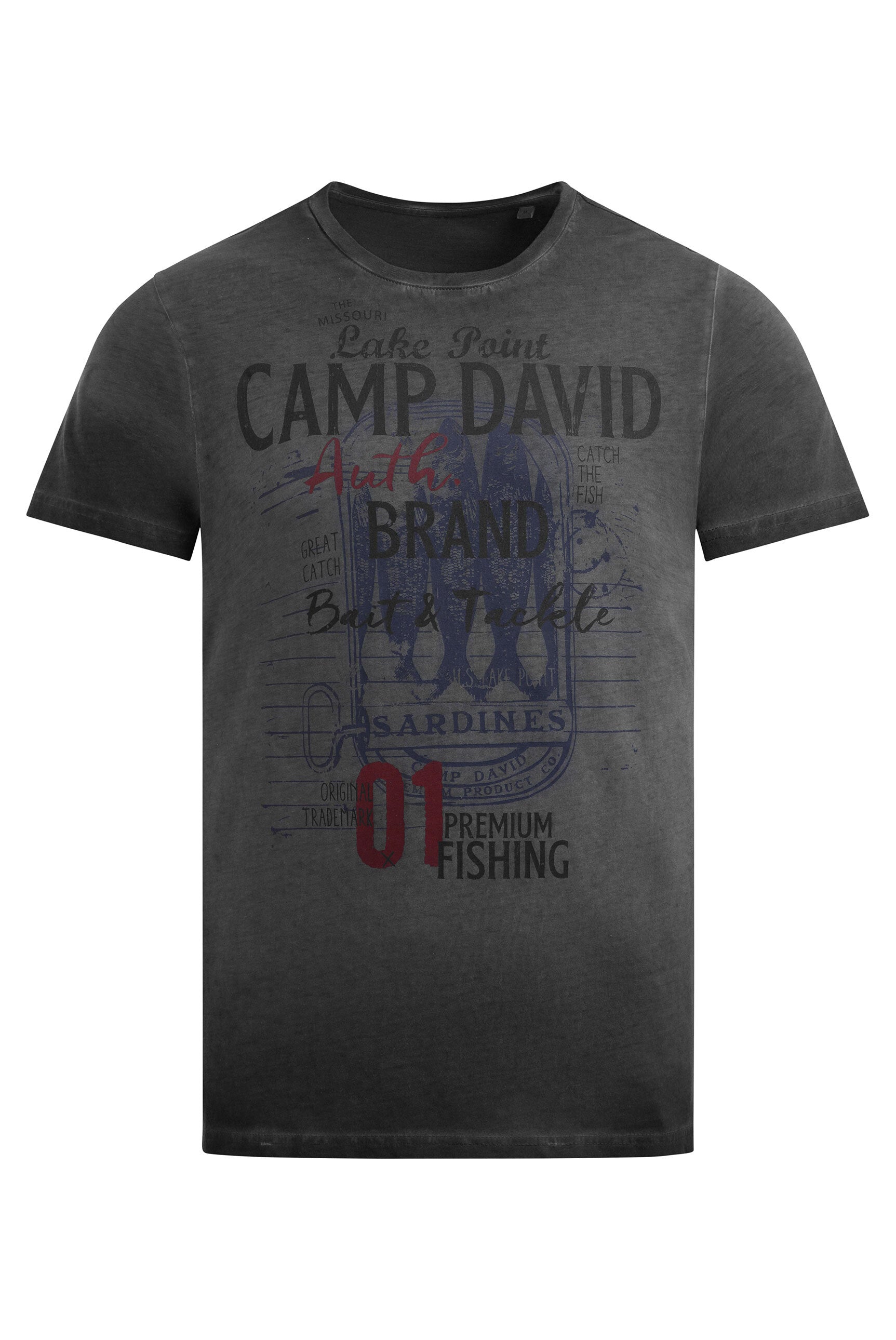 T-shirt barwiony olejem z markowym nadrukiem - 1