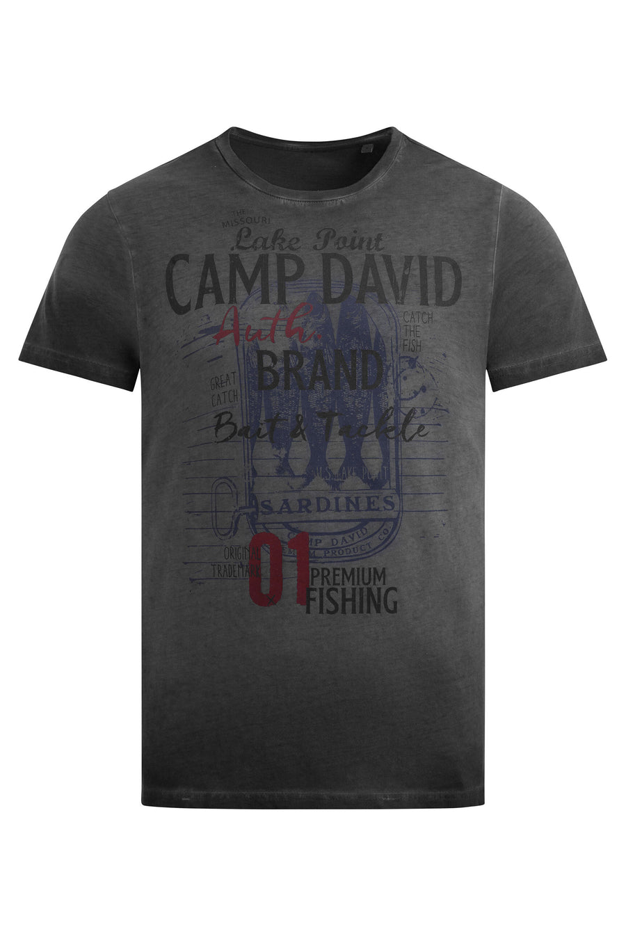T-Shirt Oil Dyed mit Label Print black
