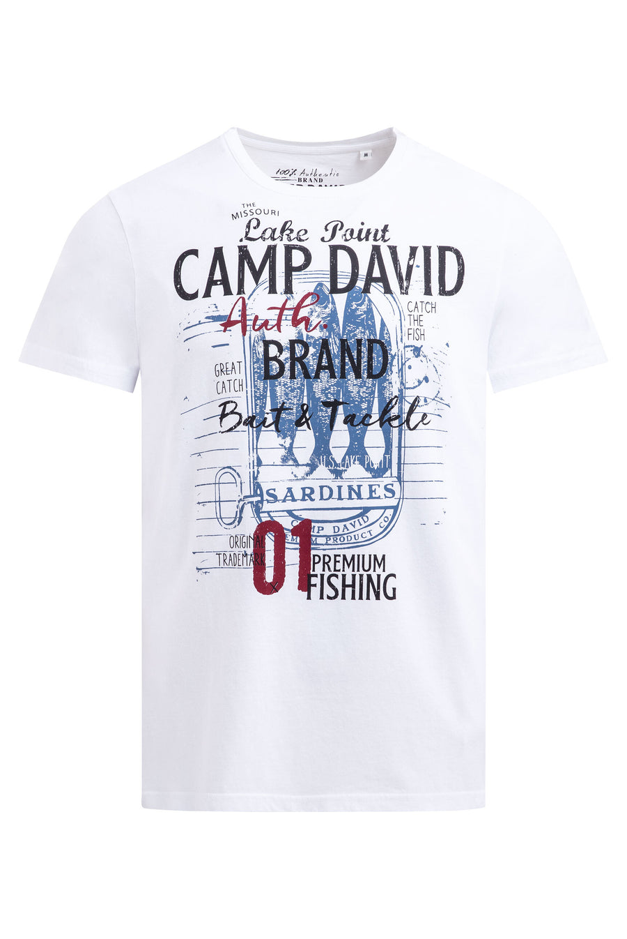 T-Shirt Rundhals mit Label Print opticwhite