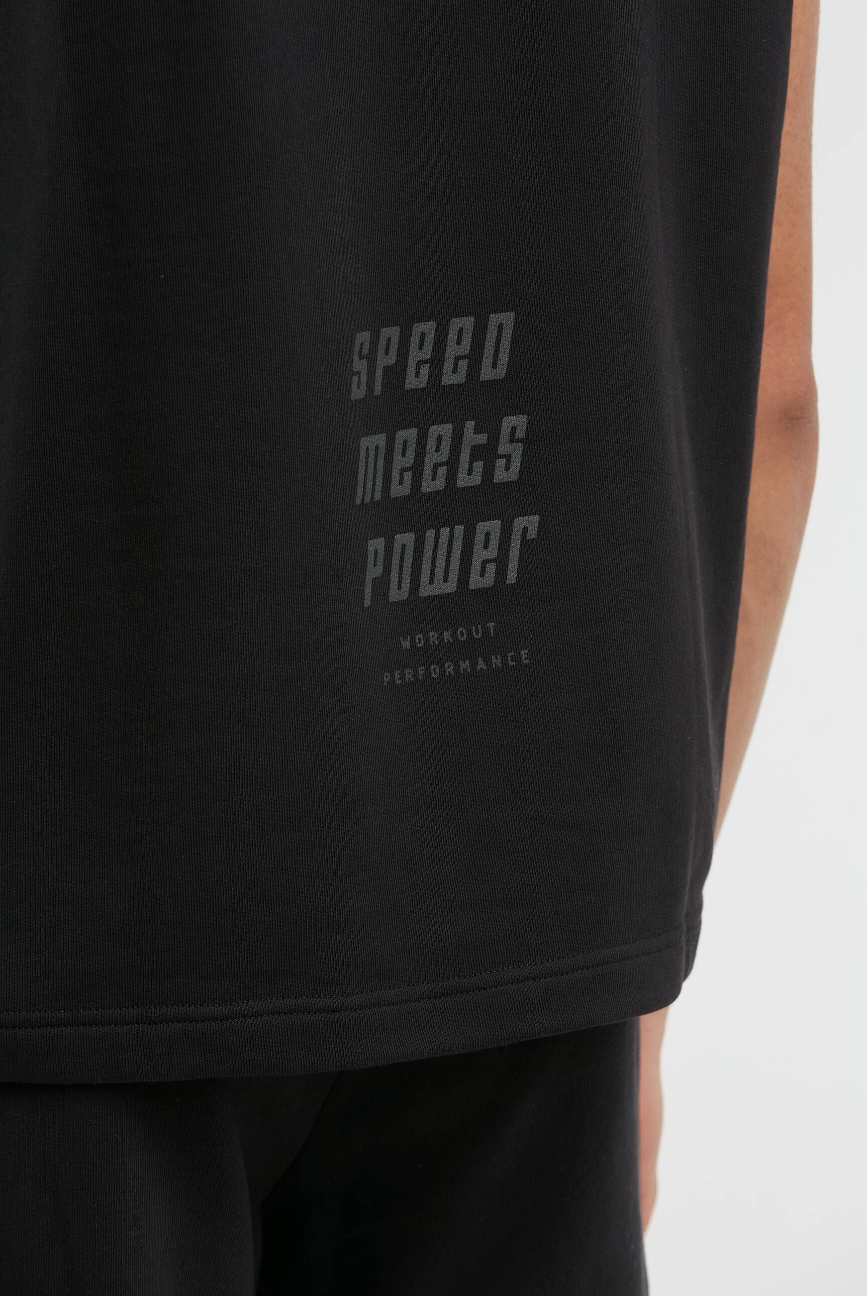 Bluza z kapturem bez rękawów z markowymi nadrukami